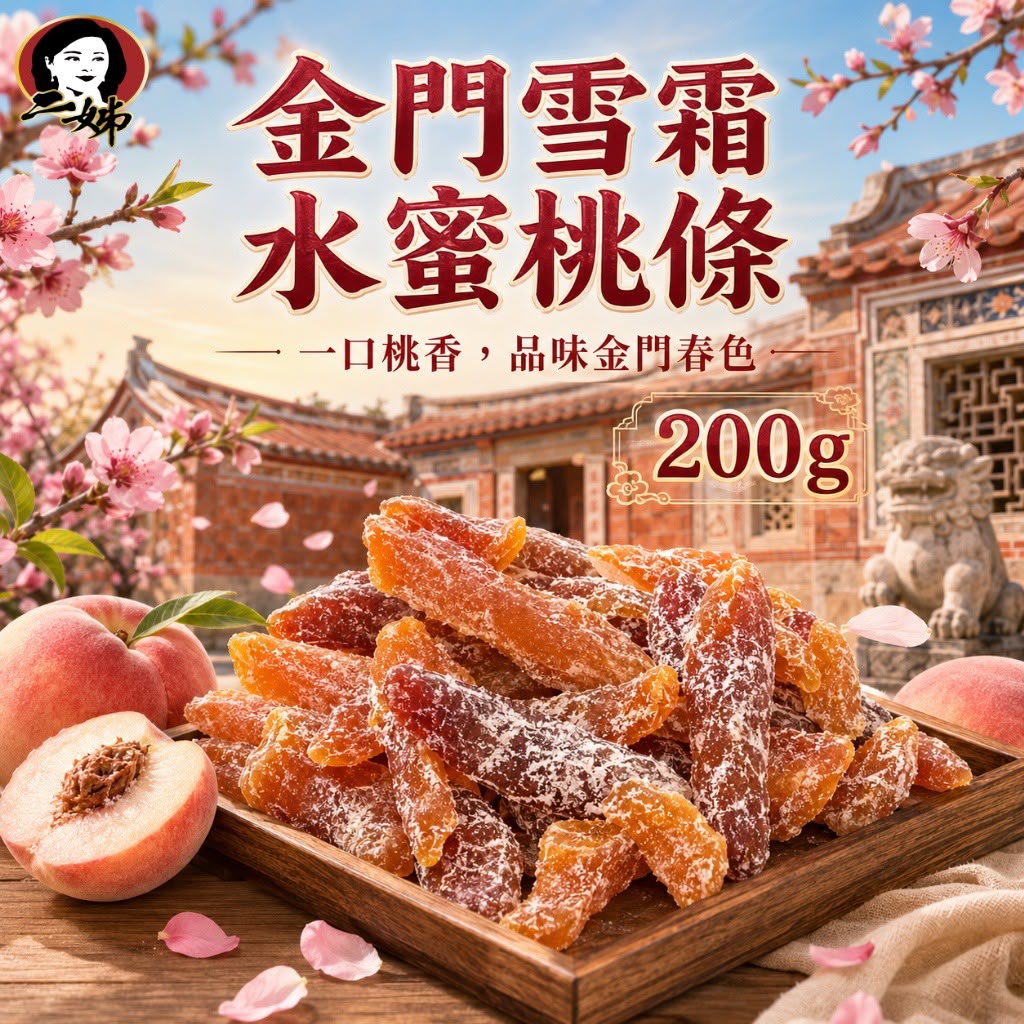 【預訂】台灣金門雪霜水蜜桃條 200g