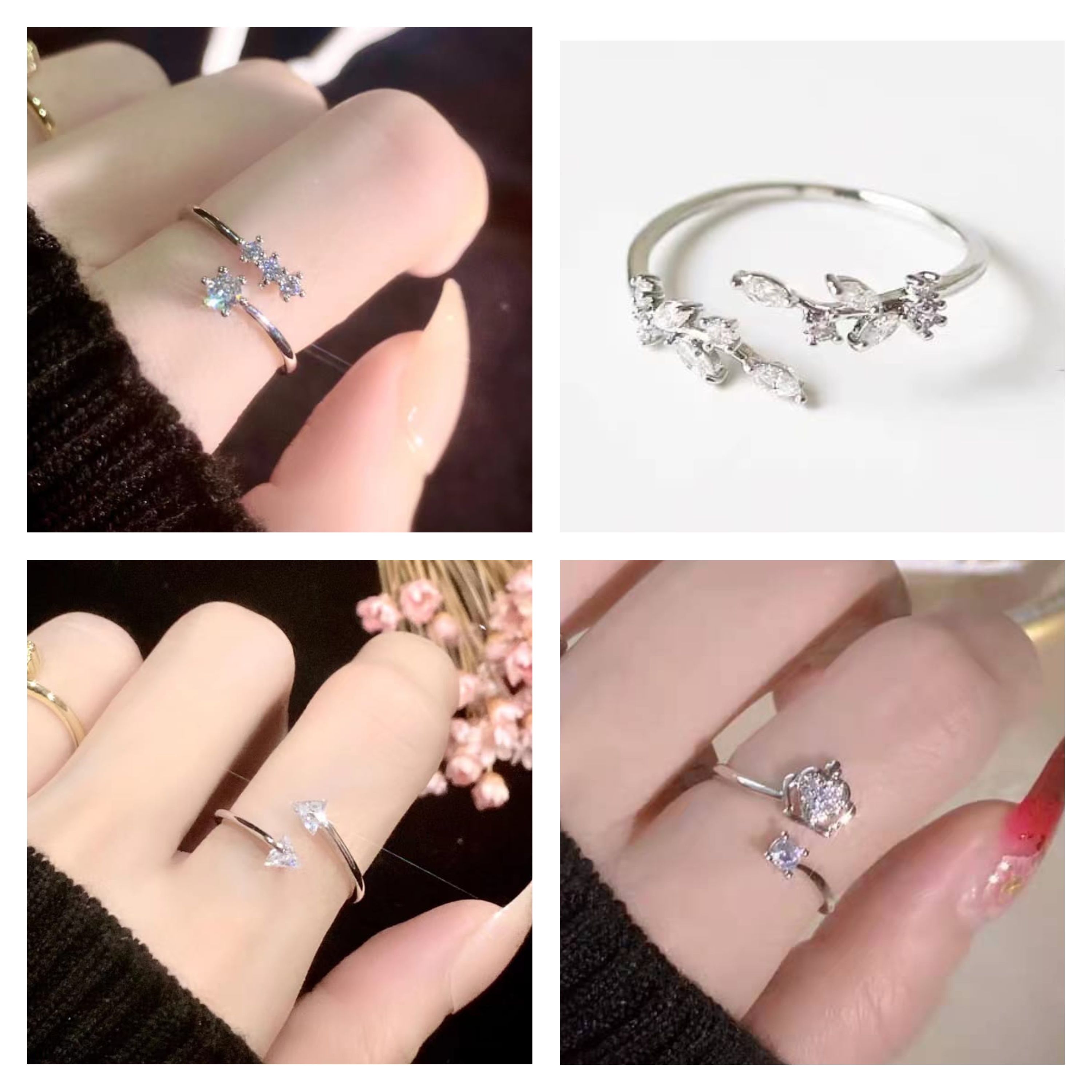 精致铜镀白金保色戒指 多款可选