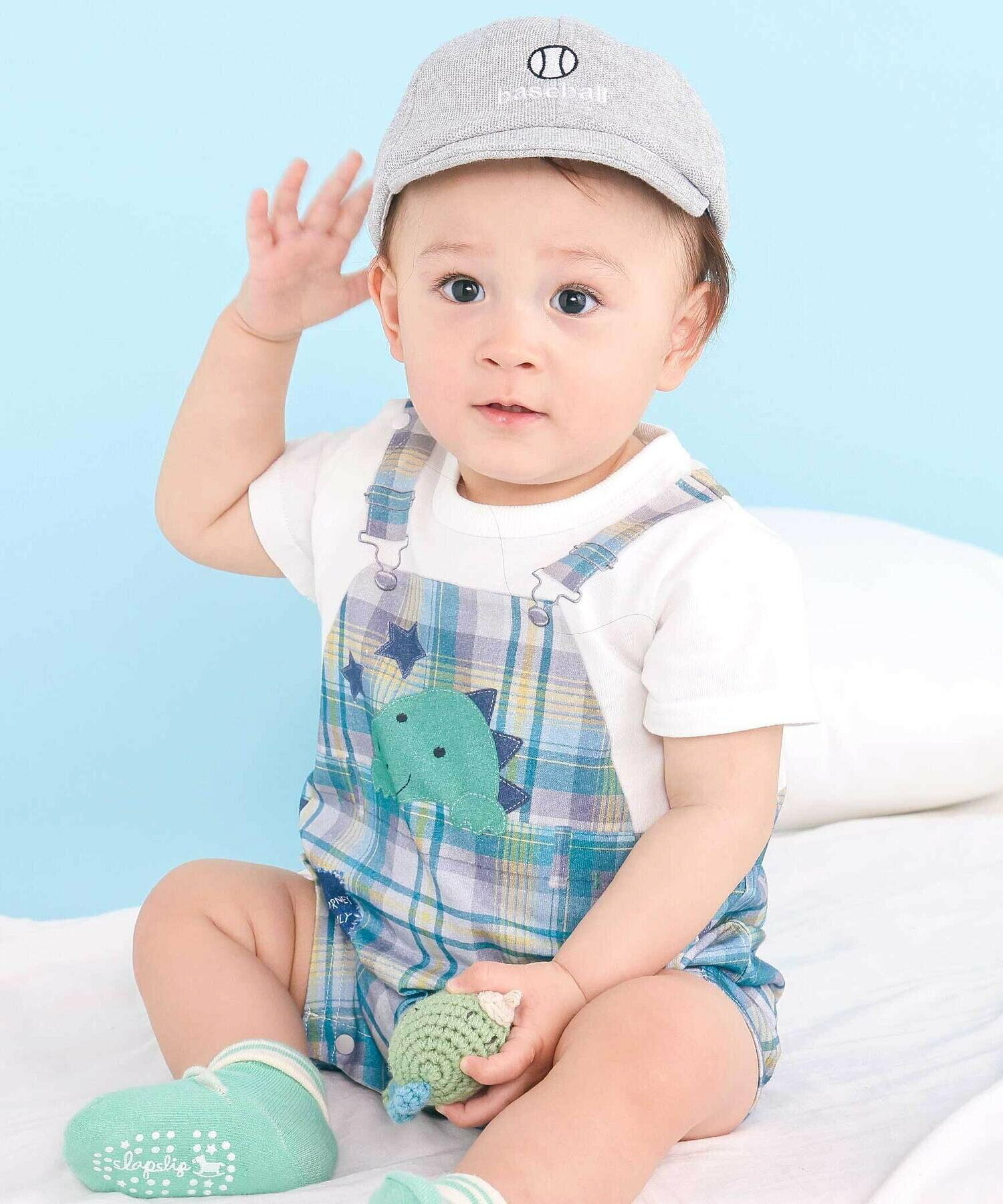 🇯🇵預訂 日本直送🇯🇵Slap Slip Baby兩色動物恐龍吊帶短袖連身服