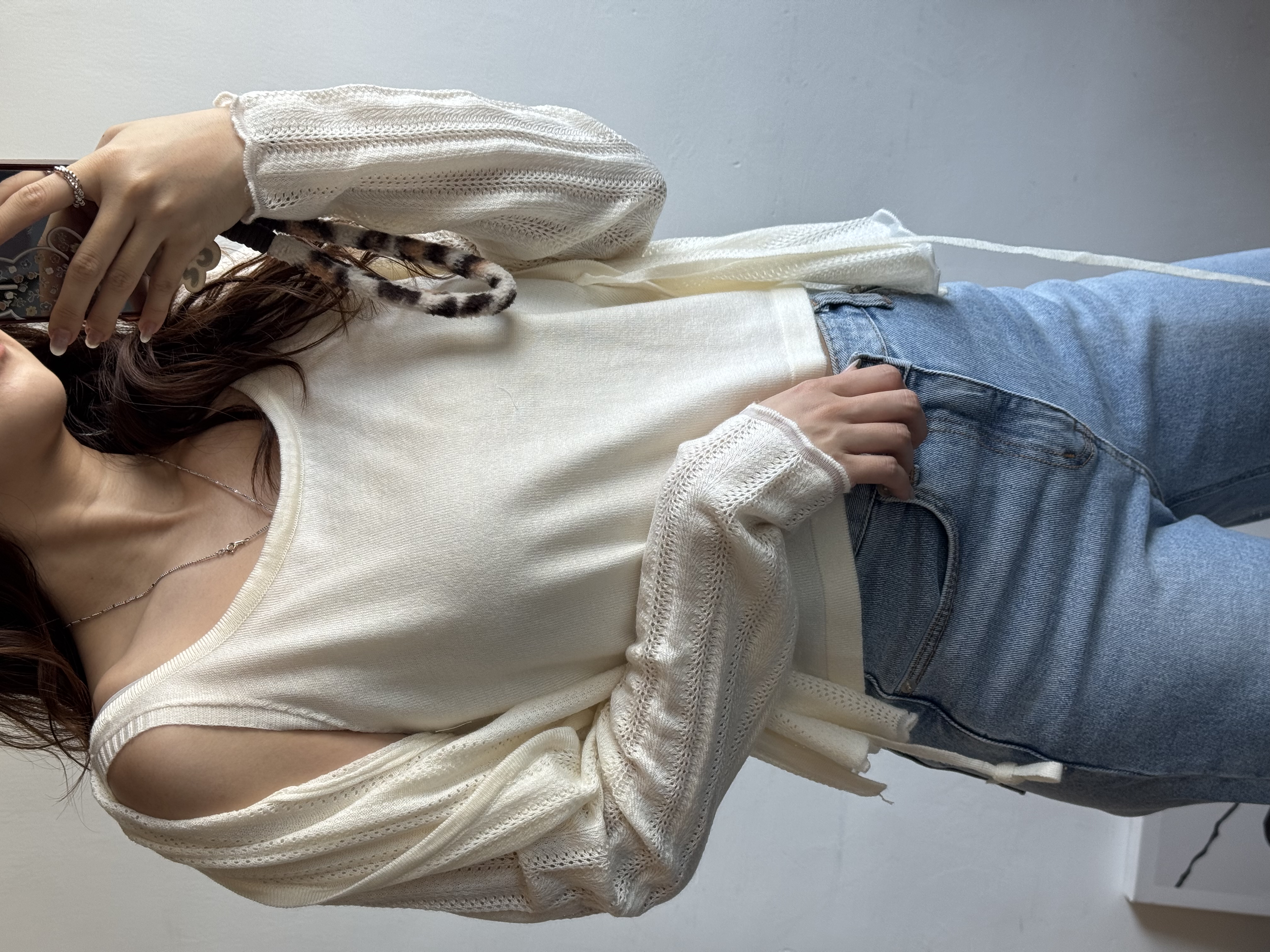 假2件前綁外套上衣