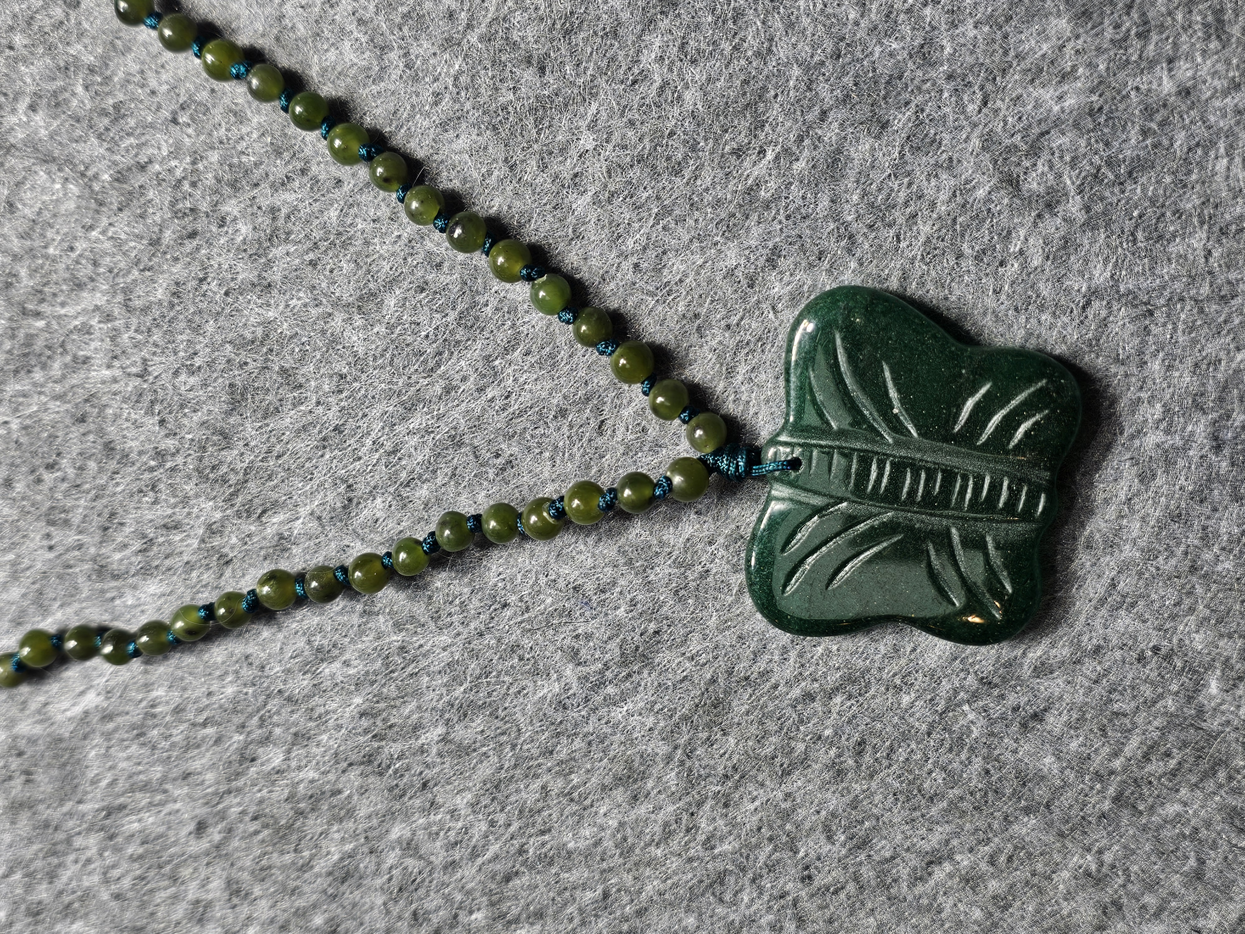 綠東寧蝴蝶加拿大玉織繩頸鏈