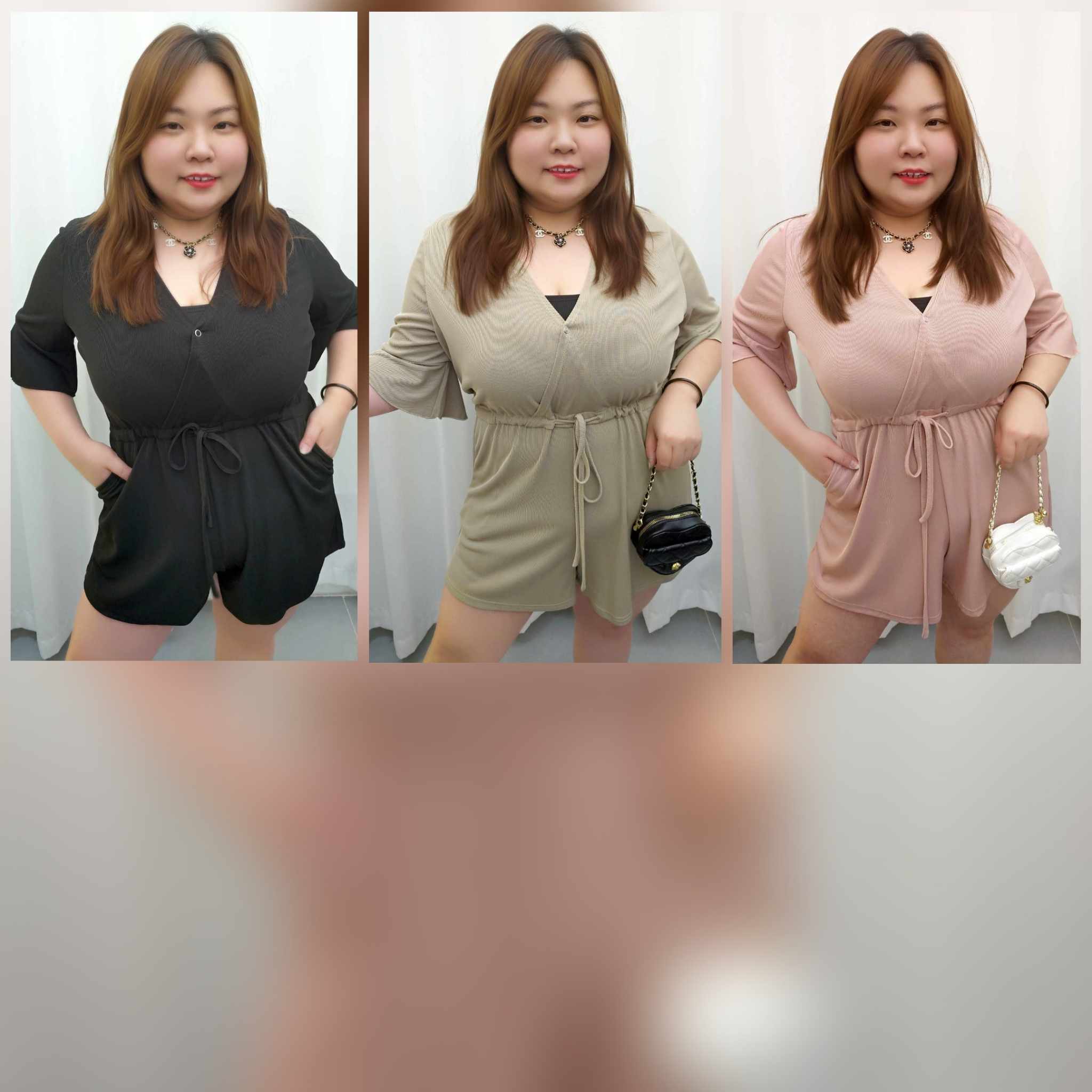 TW#8718 可束腰喇叭袖简约款设计连体裤