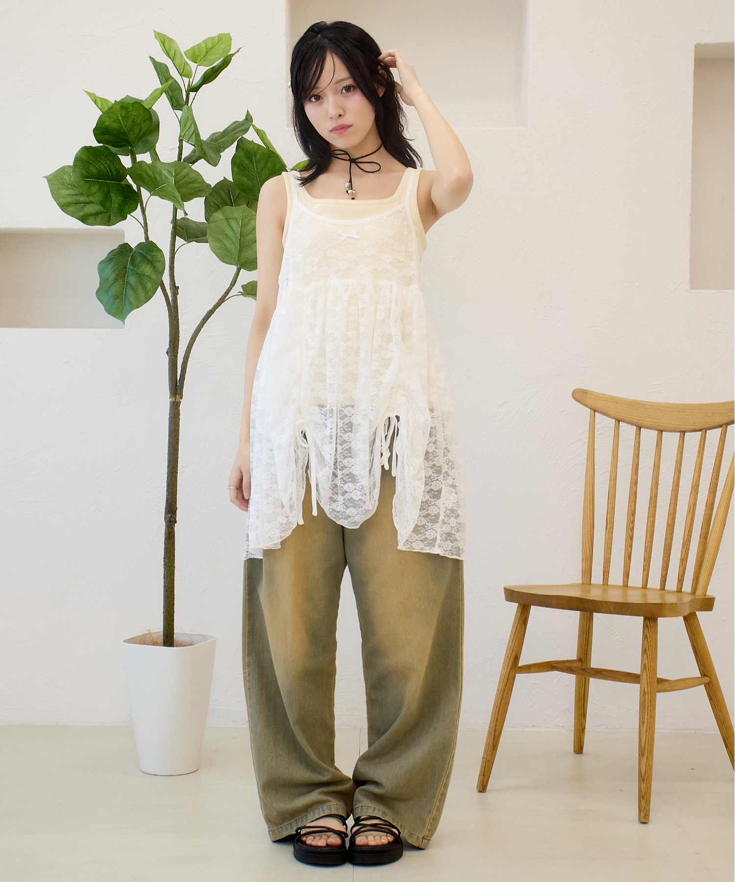 抽繩蝴蝶結吊帶【JOT005】