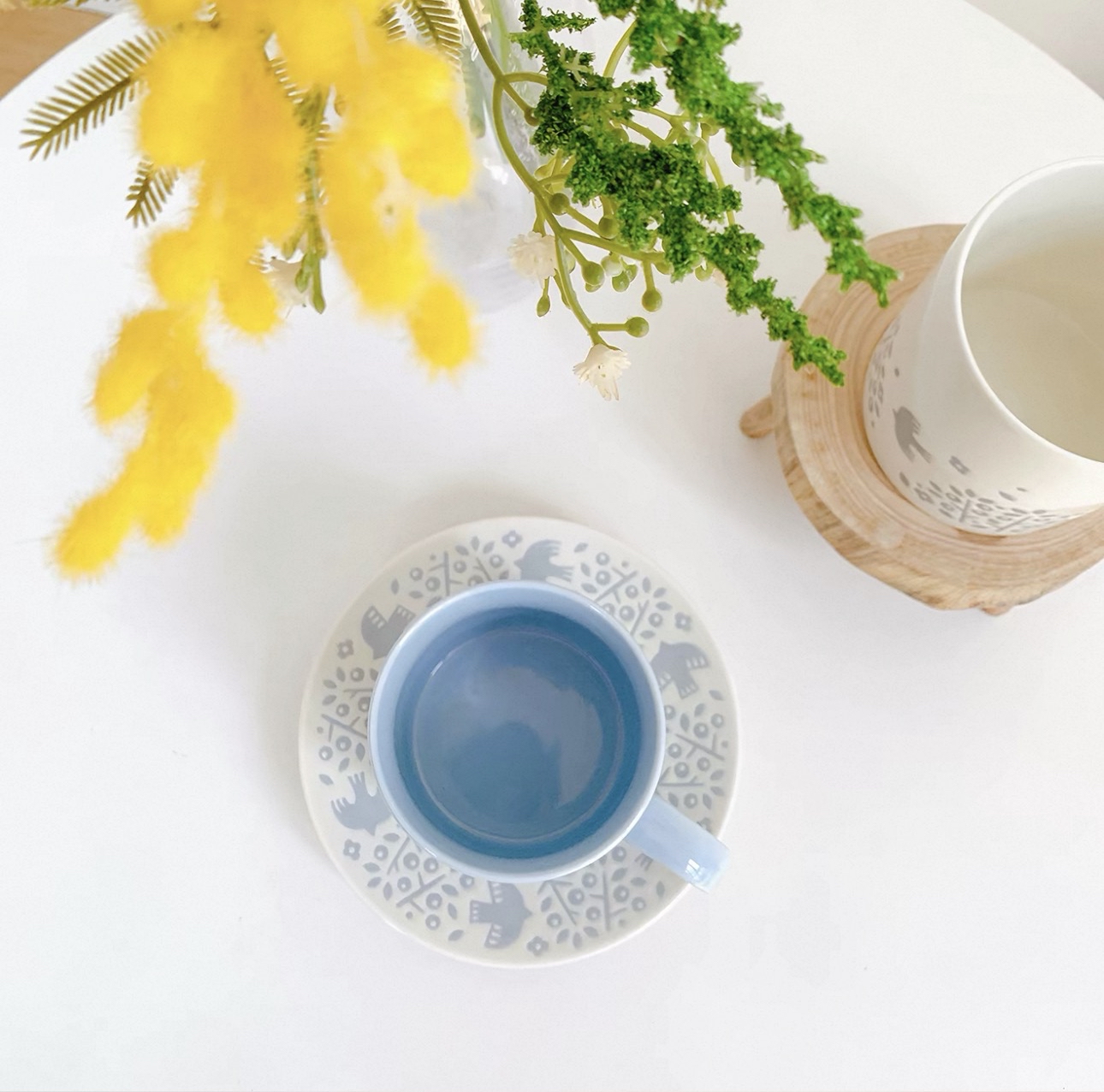 日本製LINTU美濃焼小鳥和植物陶瓷餐具