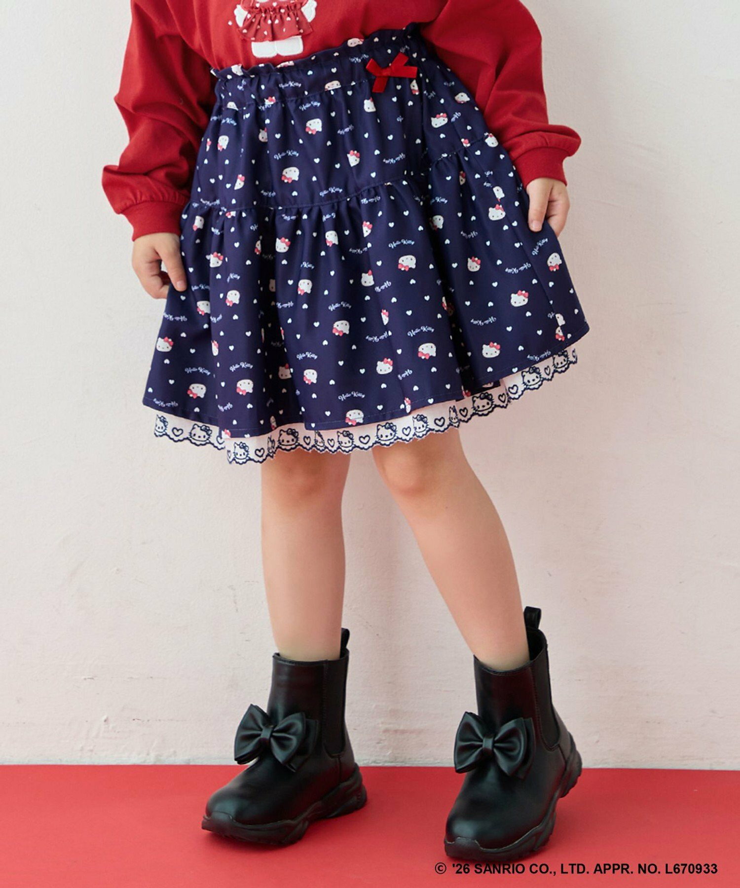 🆕【⭐訂購⭐】🇯🇵日本直送 🌀 #Kitty  蕾絲刺繡裙擺 印花半身裙［2款選］🌀  [ELJA-0074][261108]