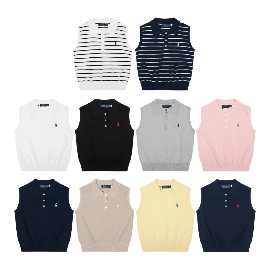 預訂 RL POLO 翻領三粒鈕無袖上衣 