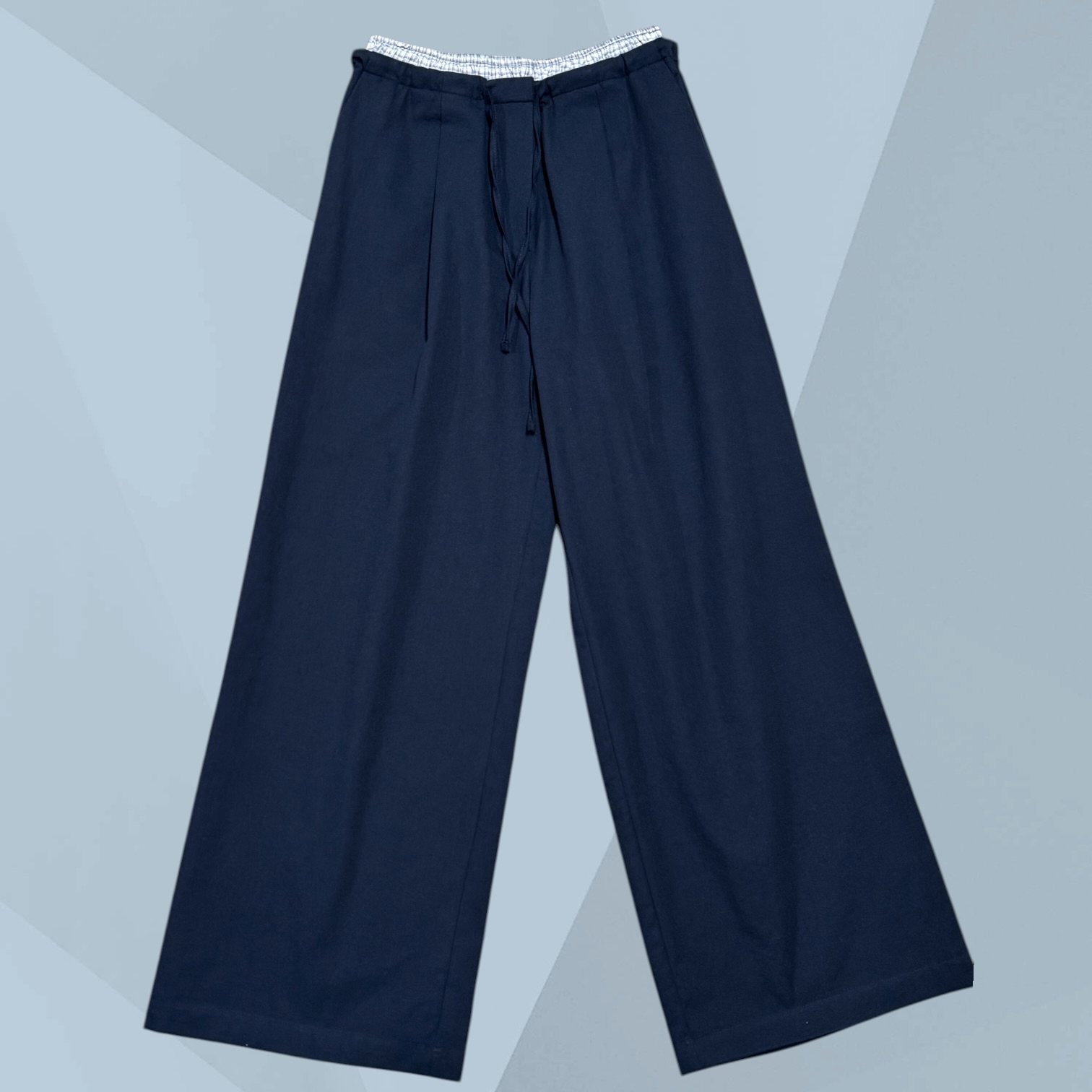 221137 格仔橡筋闊褲