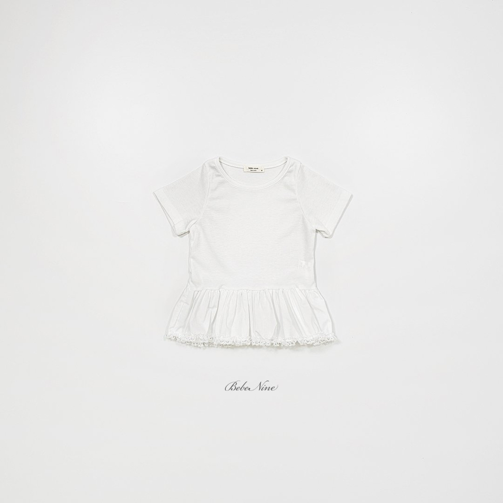 ☀️預訂 韓國直送☀️🇰🇷Bebenine三色下擺荷葉邊拼接短袖上衣