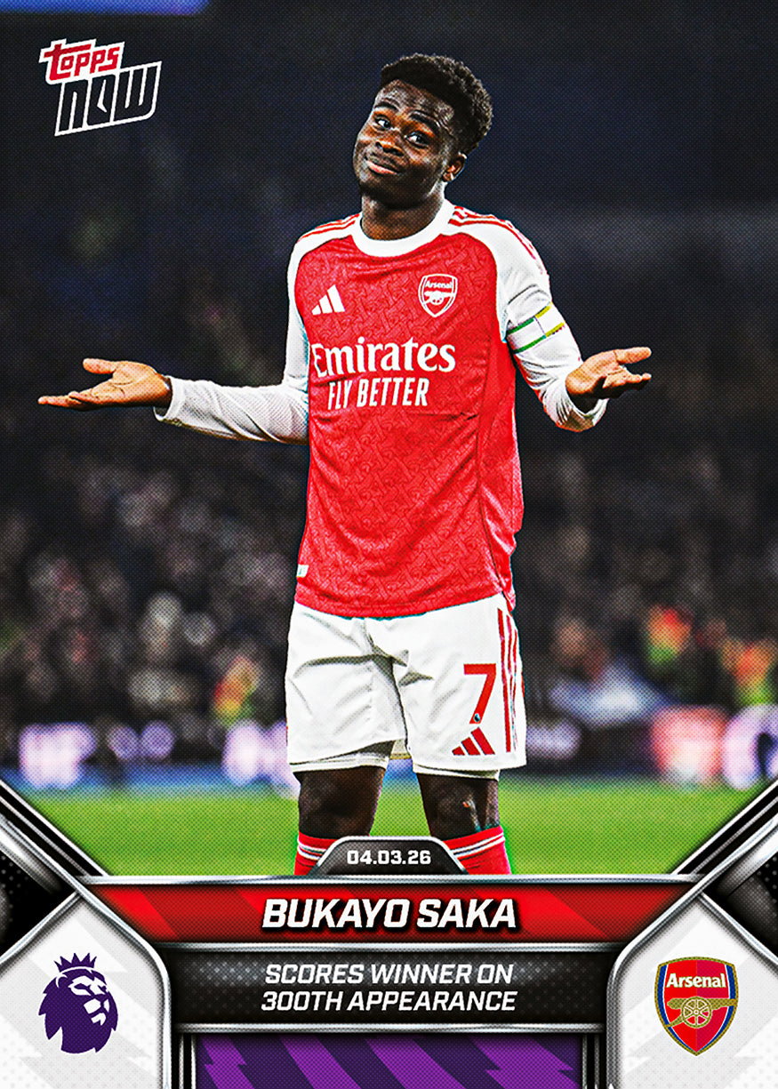 Bukayo Saka - 2025/26 Premier League Topps NOW #151 阿仙奴紀念卡｜PR 1,623