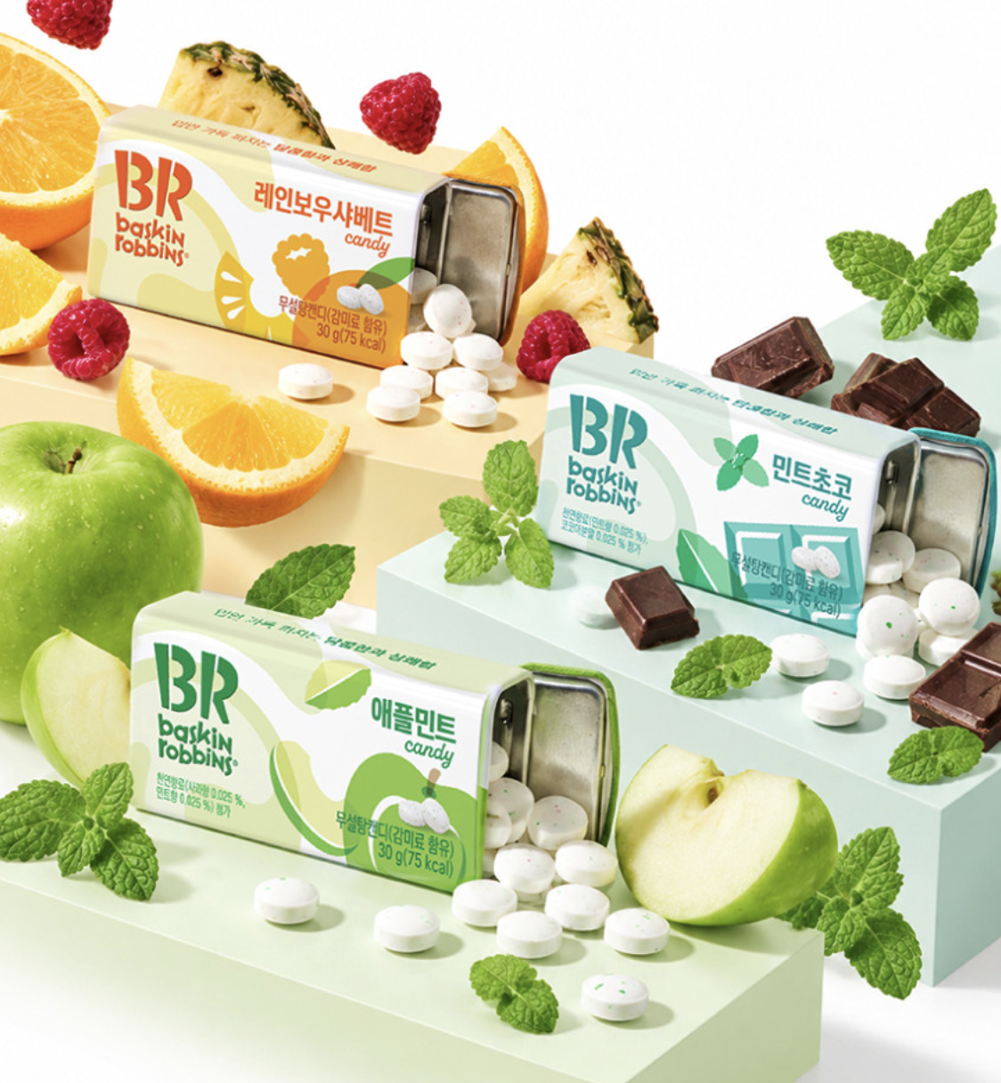 韓國 Baskin Robbins 31雪糕 經典口味薄荷糖 3種口味｜彩虹雪葩 / 蘋果薄荷 / 薄荷朱古力
