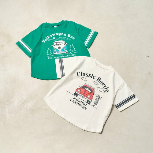 🆕【⭐訂購⭐】  日本直送🌀#Volkswagen 雙面印花貼布 條紋袖 短袖Tee［2款選］🌀[ELCA-0217][260424]