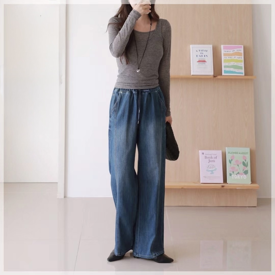 超軟熟牛仔闊褲 