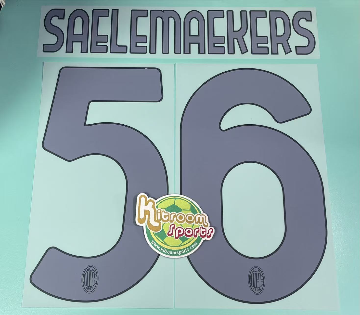 2023-24 AC Milan Away Nameset #56 SAELEMAEKERS