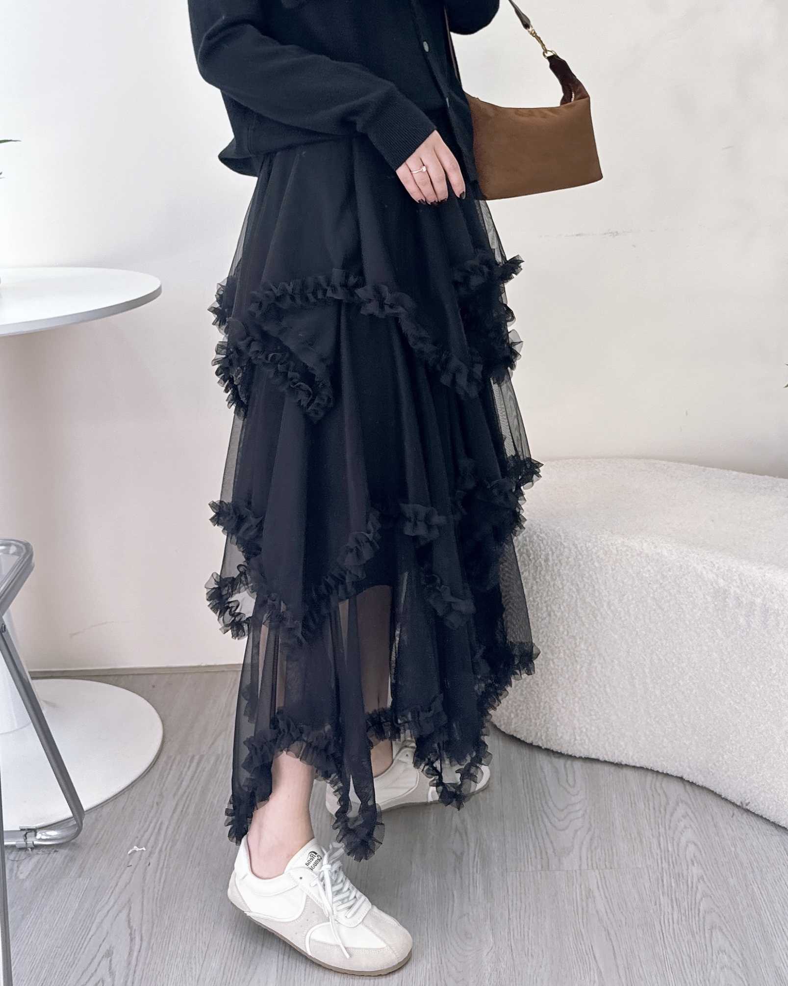 超美必入手不規則網紗裙 2色