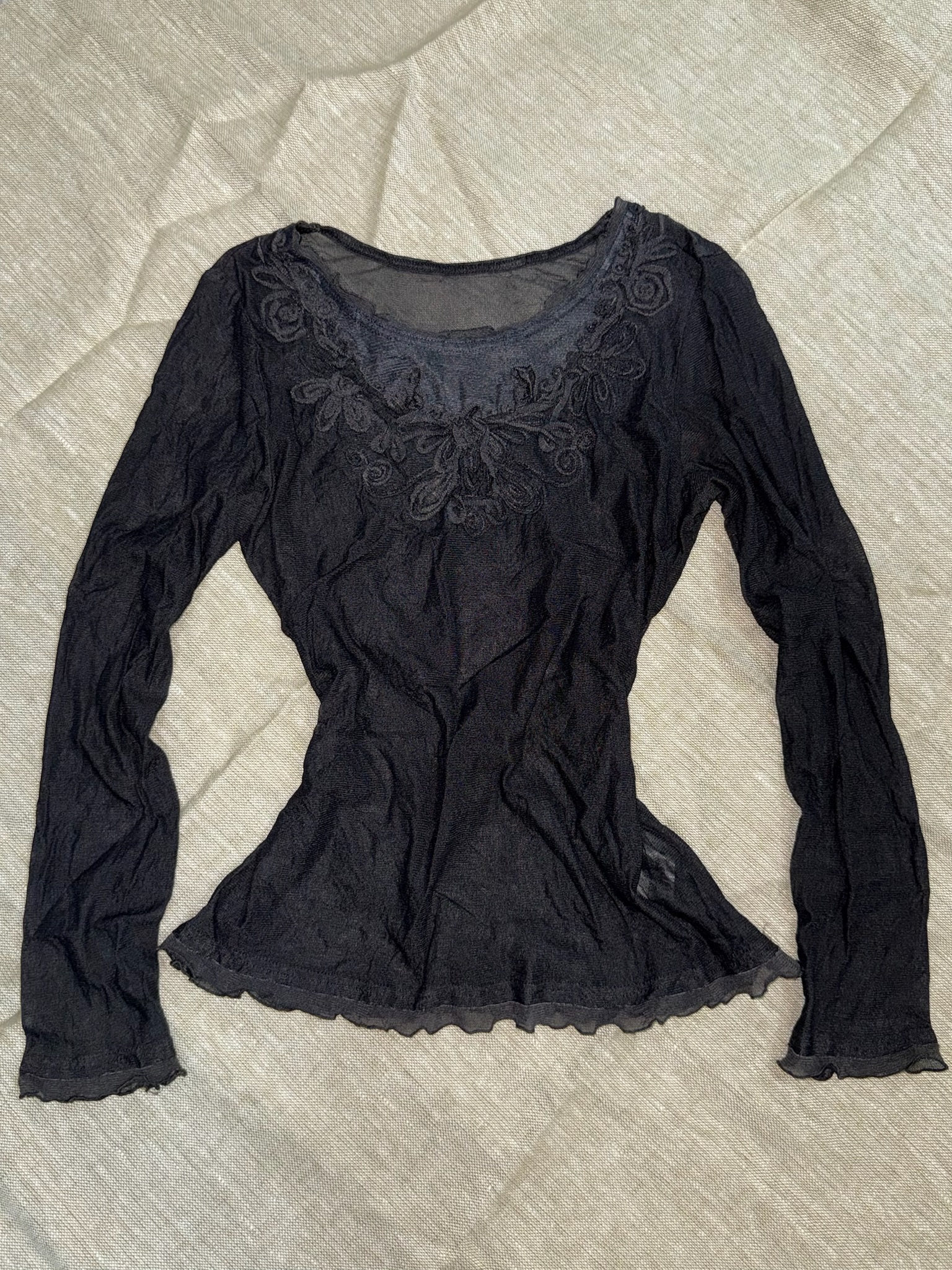 Vintage Sheer Mesh Blouse