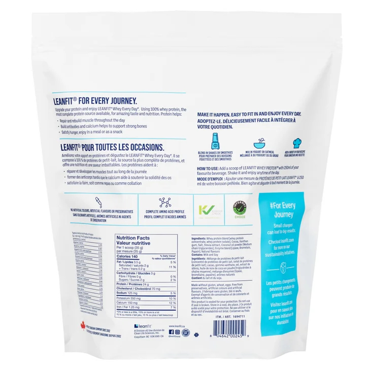 🇨🇦加拿大製Leanfit  朱古力/雲呢拿味乳清蛋白粉（2公斤大包裝） 
