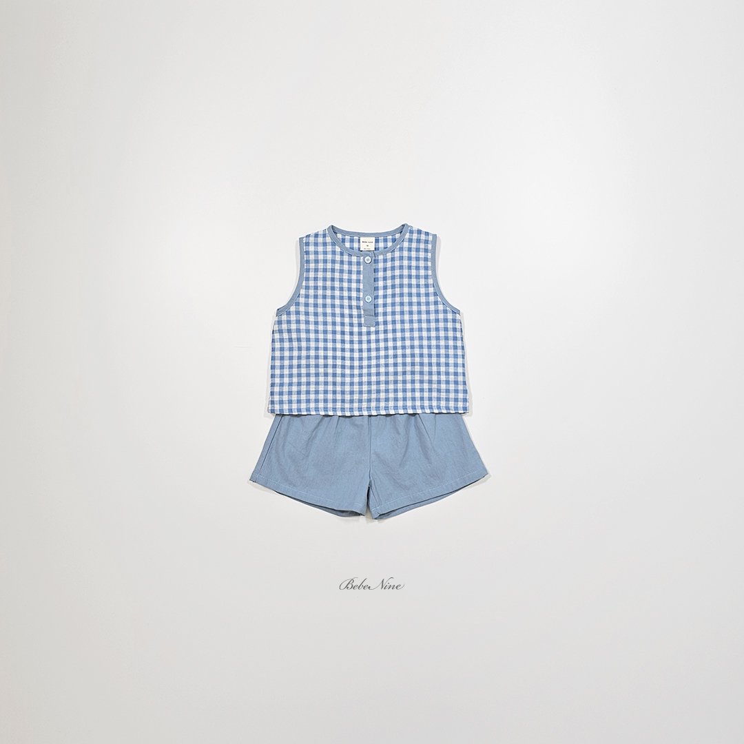 ☀️預訂 韓國直送☀️🇰🇷Bebenine兩色格紋純棉背心上下套裝