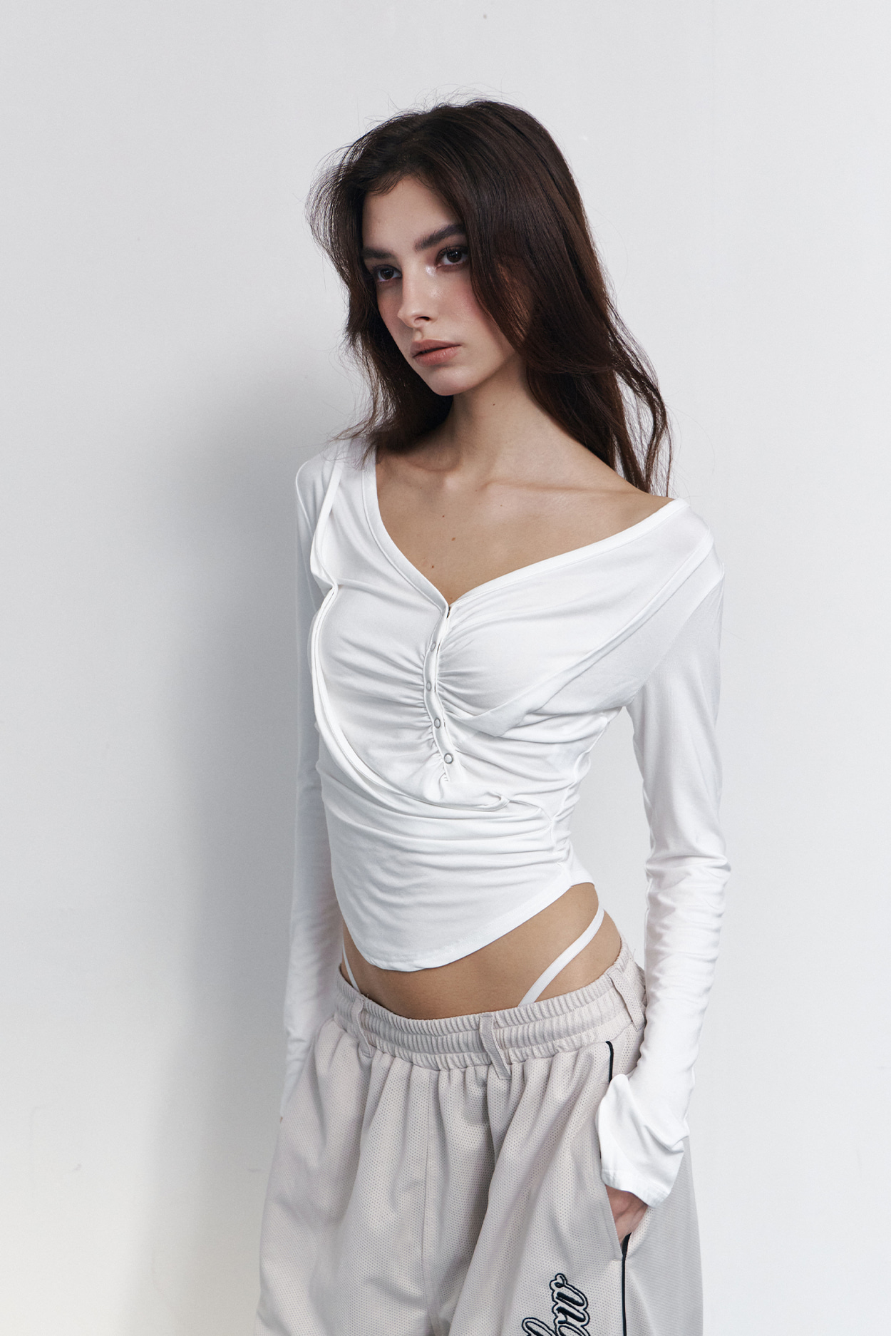 pleaseNOFOLLOW - Deba Long Sleeve Top (White)