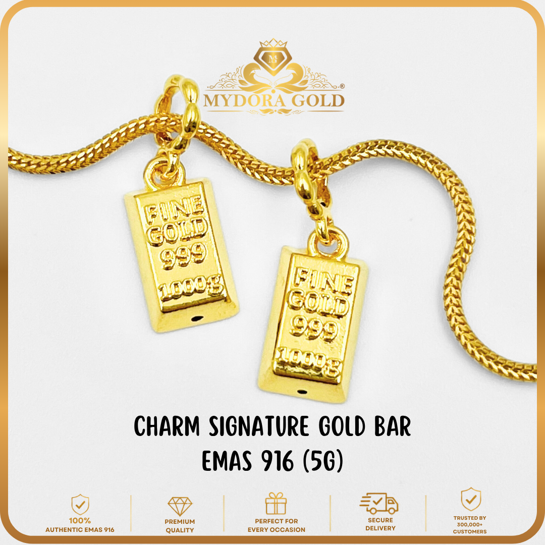 MYDORA Charm Signature Gold Bar (5G) l EMAS 916/22K