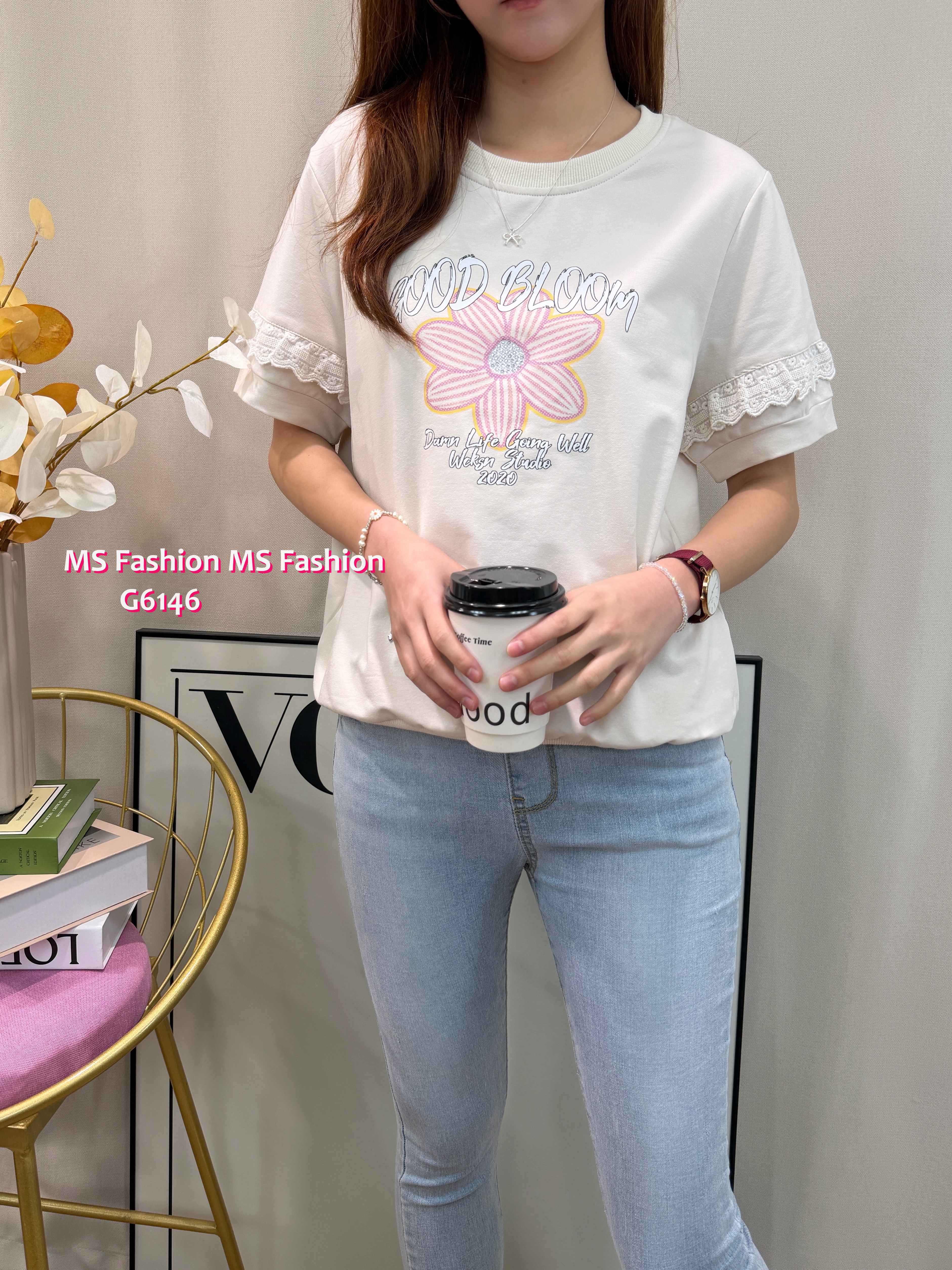 G6146 韓國🇰🇷花花字母top