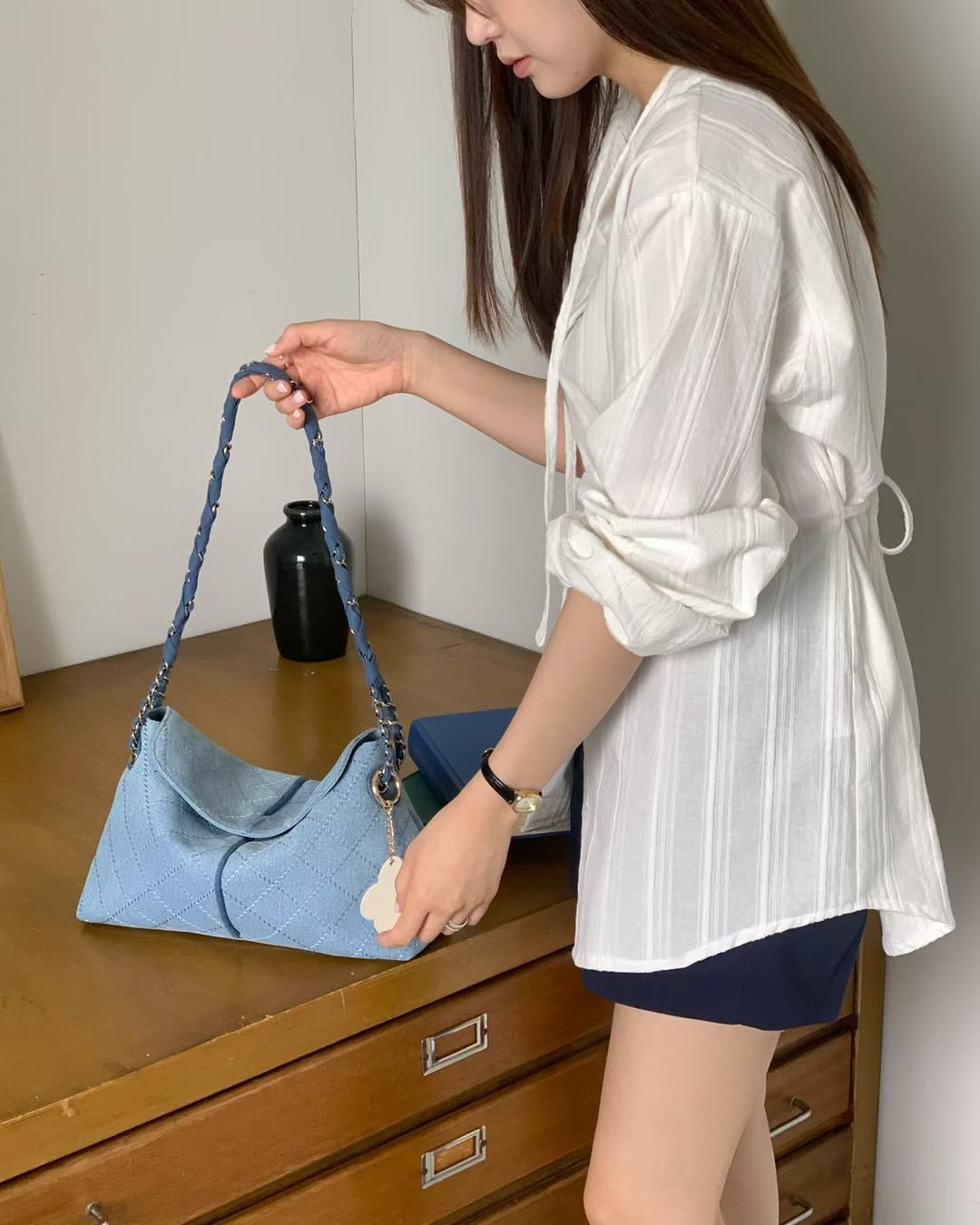 絕美春季牛仔布香香風手袋子