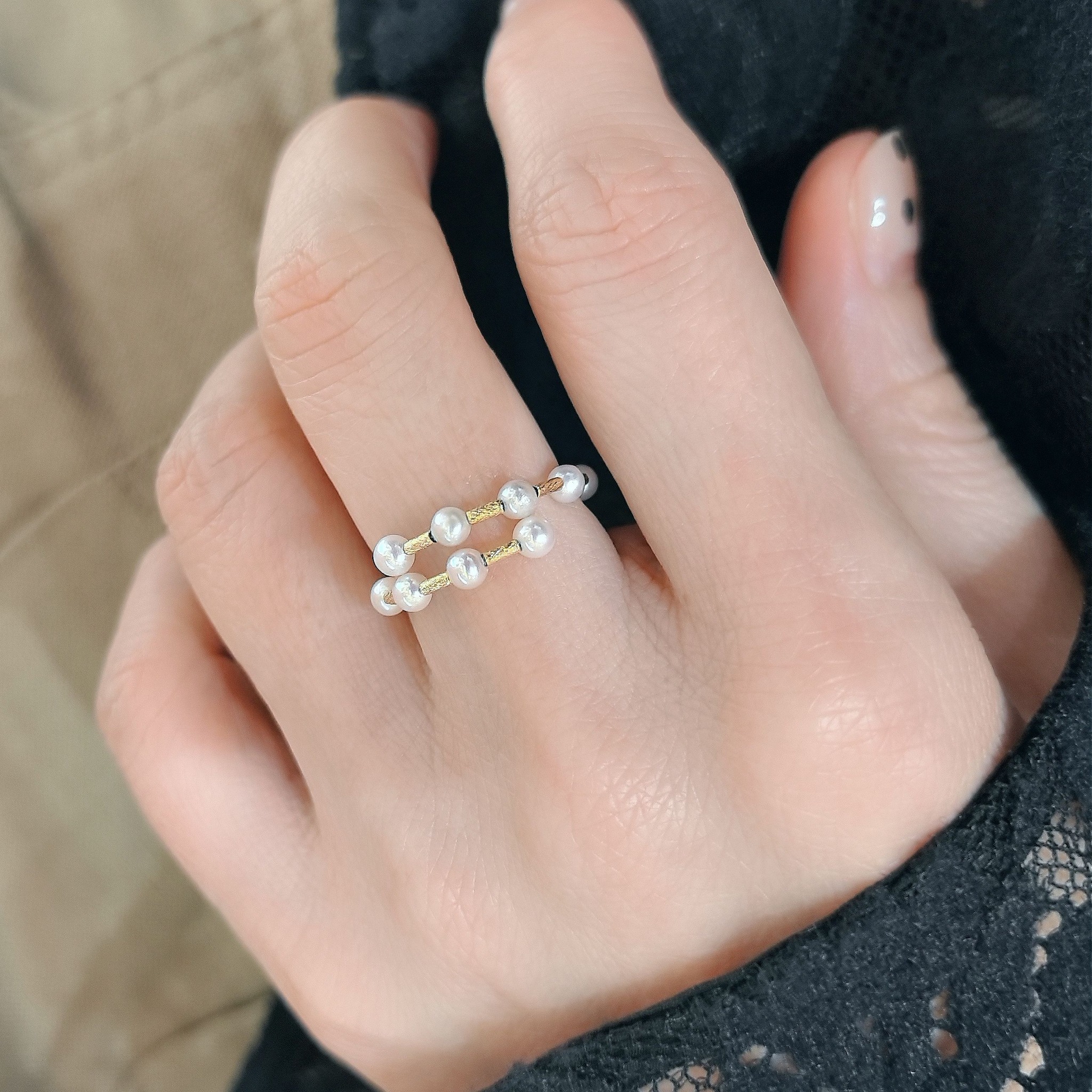 18K金 日本akoya珍珠戒指