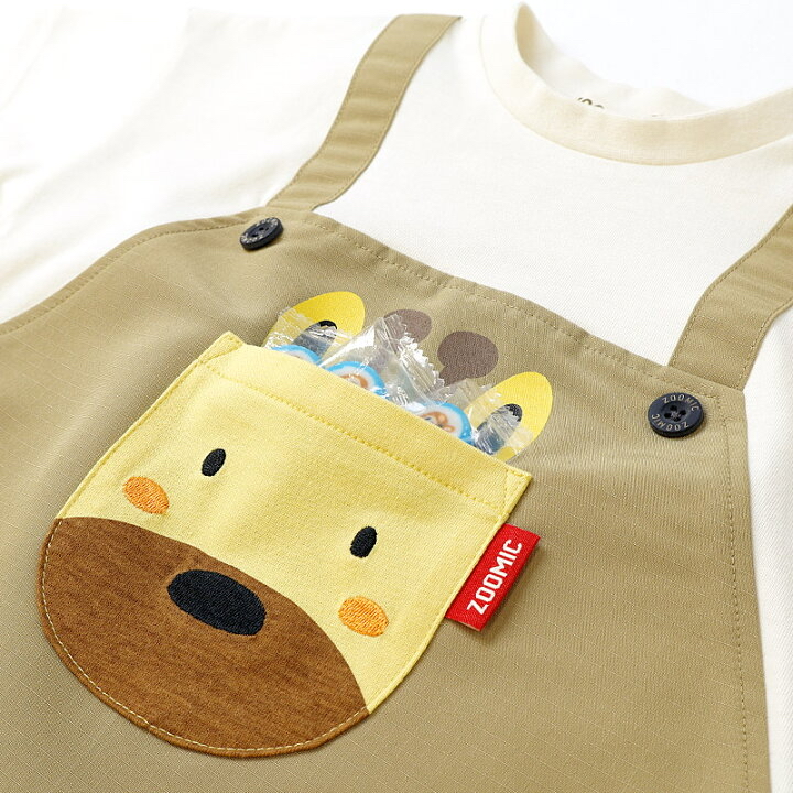 🇯🇵預訂 日本直送🇯🇵Zoomic兩色動物口袋前後印花吊帶短袖T恤