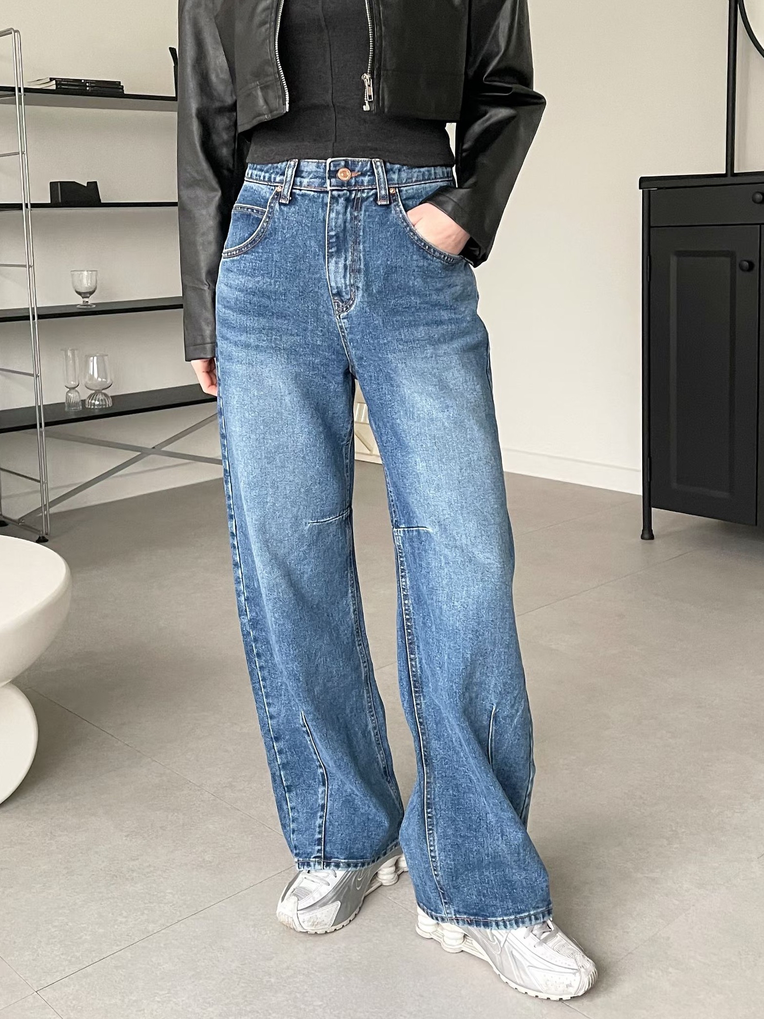 靚洗水直腳牛仔褲