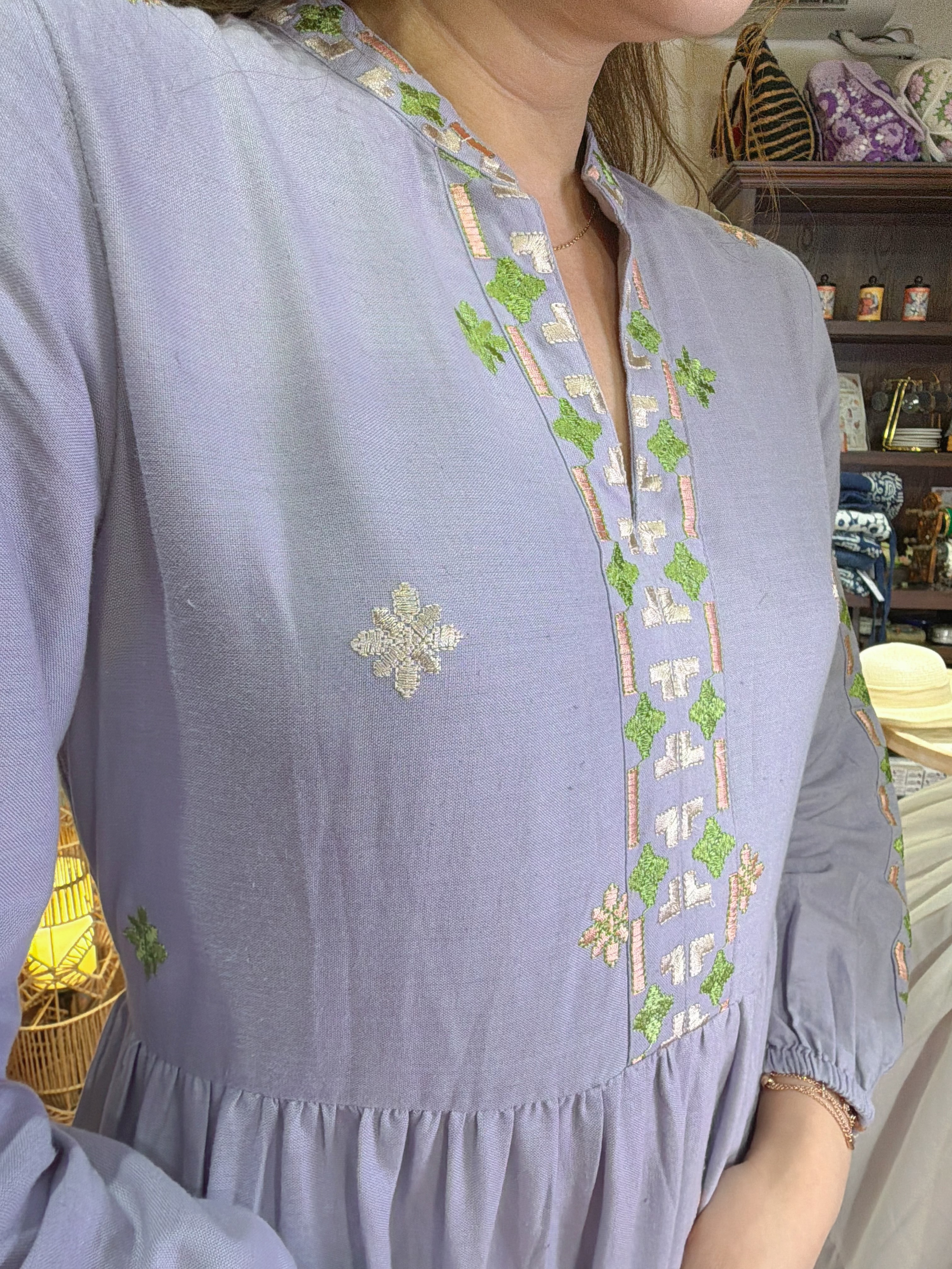 2131 Purple Cotton Emb 3 Layers OP 48"