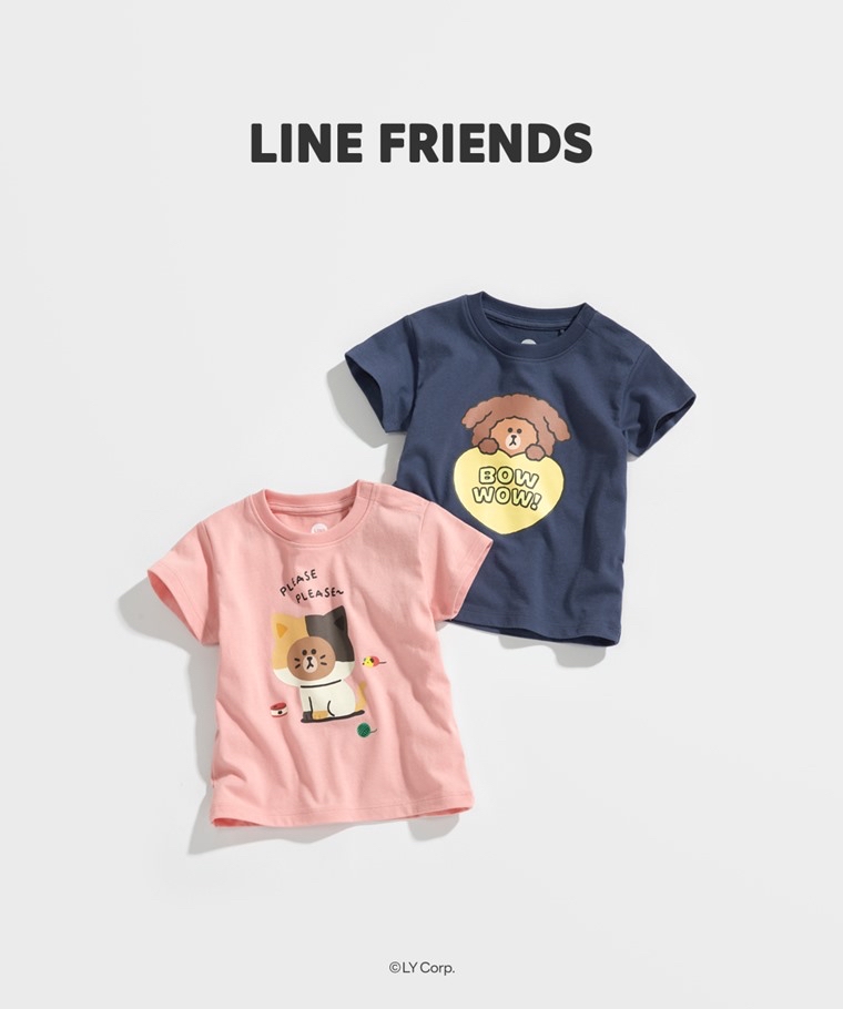 💚預訂 台灣直送💚Line Friend兩色人物動物印花親子款純棉短袖T恤
