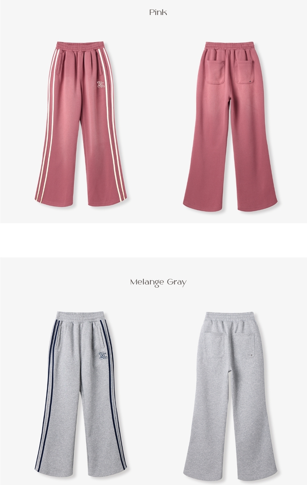 Euggen Washed Semi-Bootcut Track Sweat Pants 