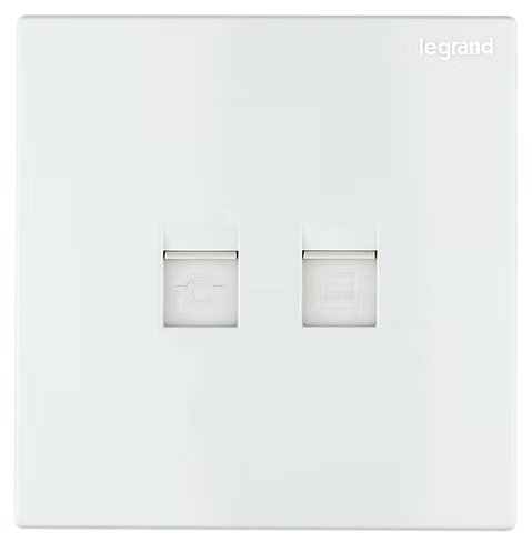 Legrand Galion 白 CAT3電話+CAT5E數據插座