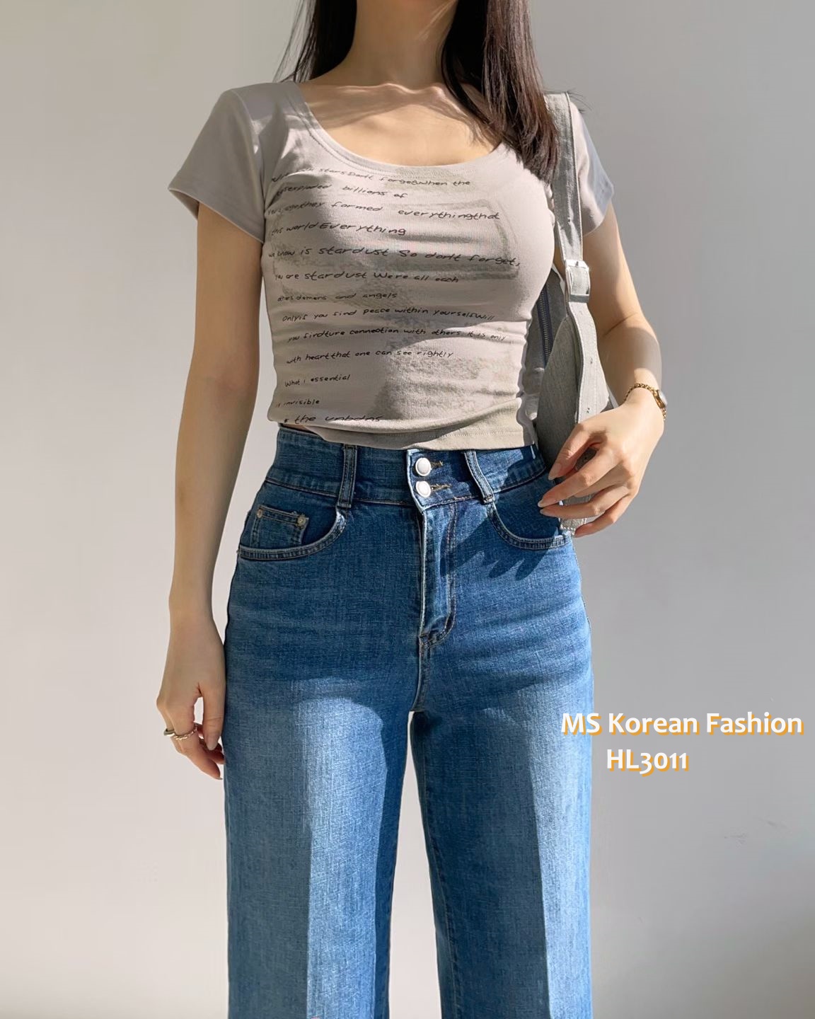 HL3011 韓國🌼Howluk春版雙鈕闊筒牛