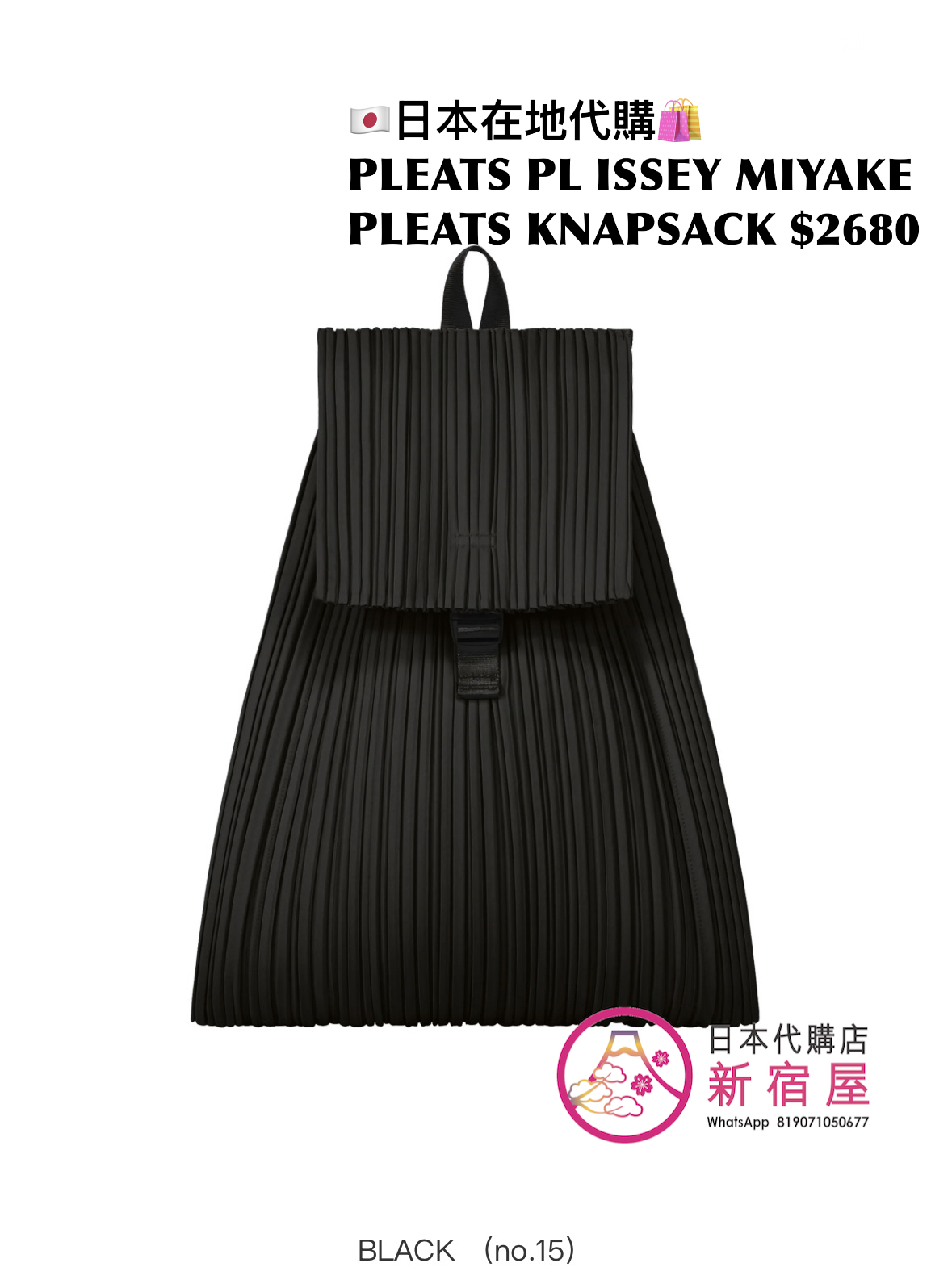 PLEATS PLEASE ISSEY MIYAKE PLEATS KNAPSACK 
