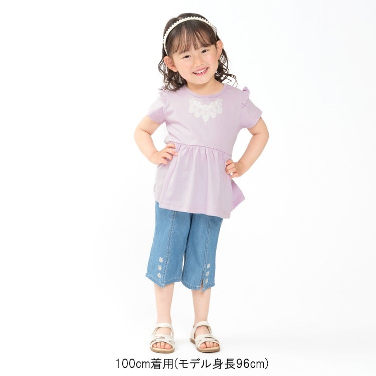 🆕【⭐訂購⭐】🇯🇵日本直送🌀花卉刺繡 / 蕾絲 開叉下擺 6分褲［2款選］🌀 [ELFA-0070][260708]