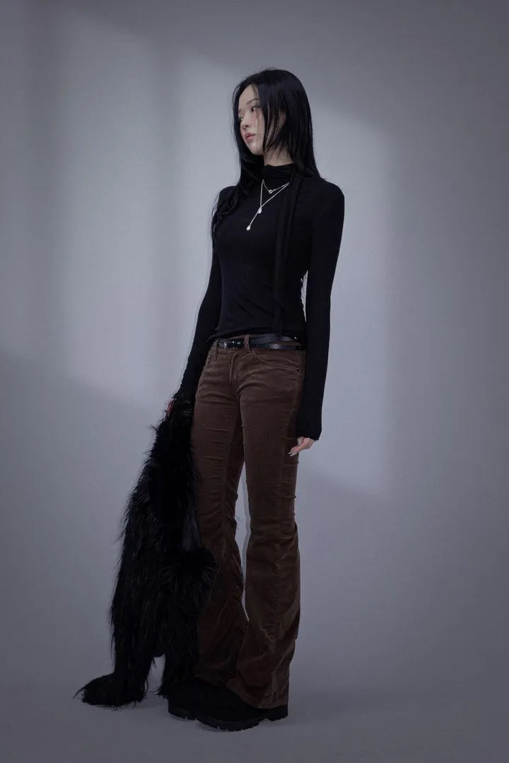 Cotton Tie-neck Long Sleeve