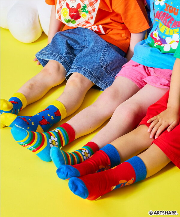 🇯🇵預訂 日本直送🇯🇵Markey’s x Wiggle Wiggle四色趣味圖案印花襪