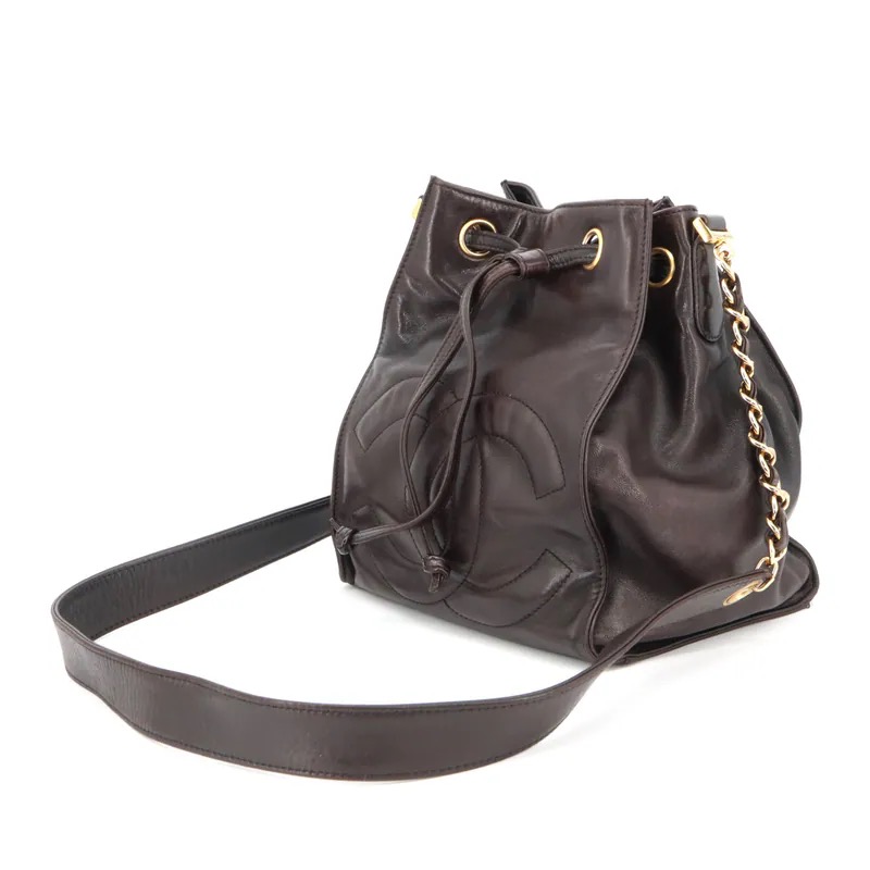 Chanel Coco Mark Drawstring Bucket Shoulder Bag