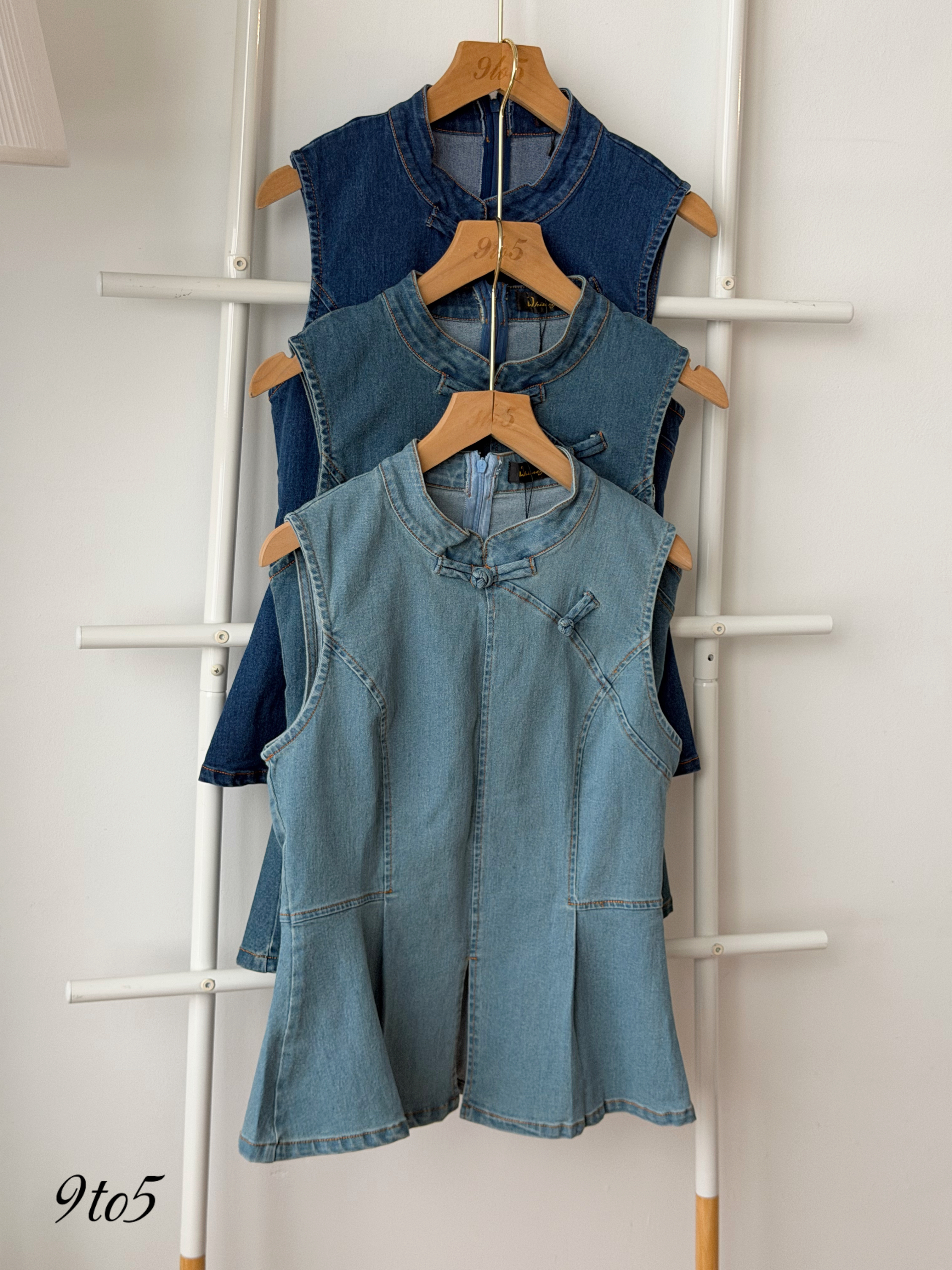 T4506 CNY sleeveless denim top - 3 shades