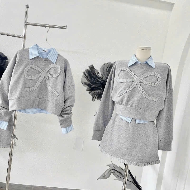 灰色衛衣和裙子两件套