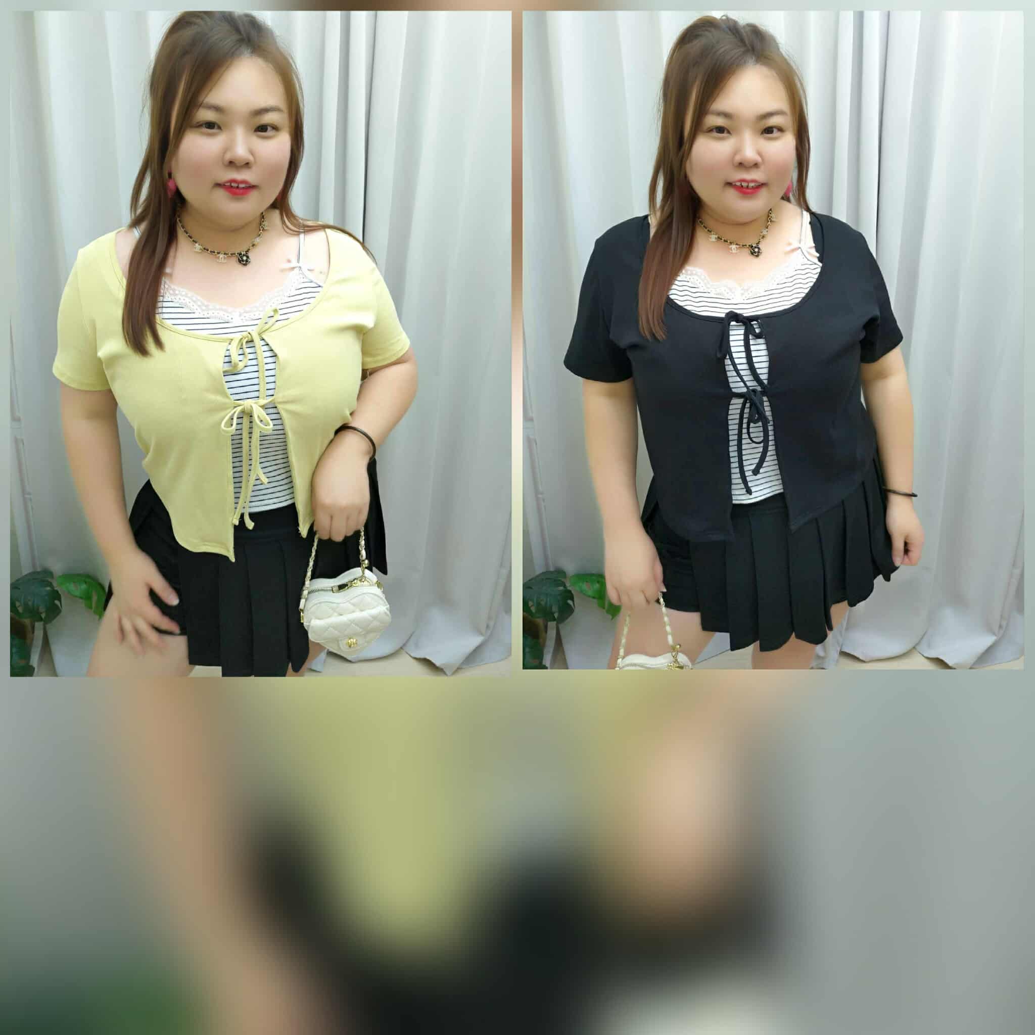 TW#8180 拼蕾丝吊带假两件上衣