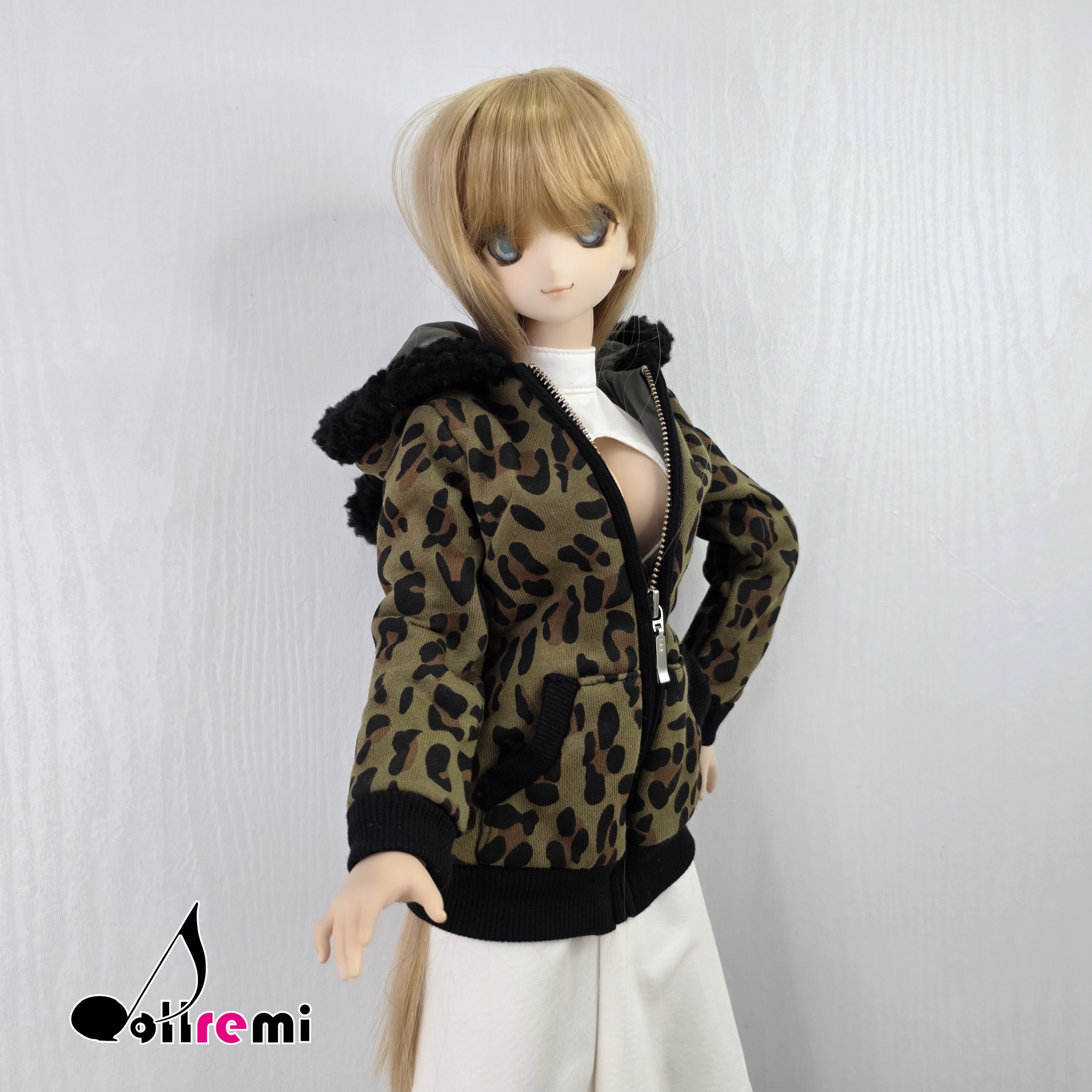 【dollremi】(DD0570) 豹紋有耳連帽外套 Leopard print hooded jacket with ears