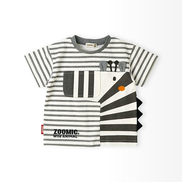 🇯🇵預訂 日本直送🇯🇵Zoomic兩色立體動物耳朵翻蓋條紋短袖T恤