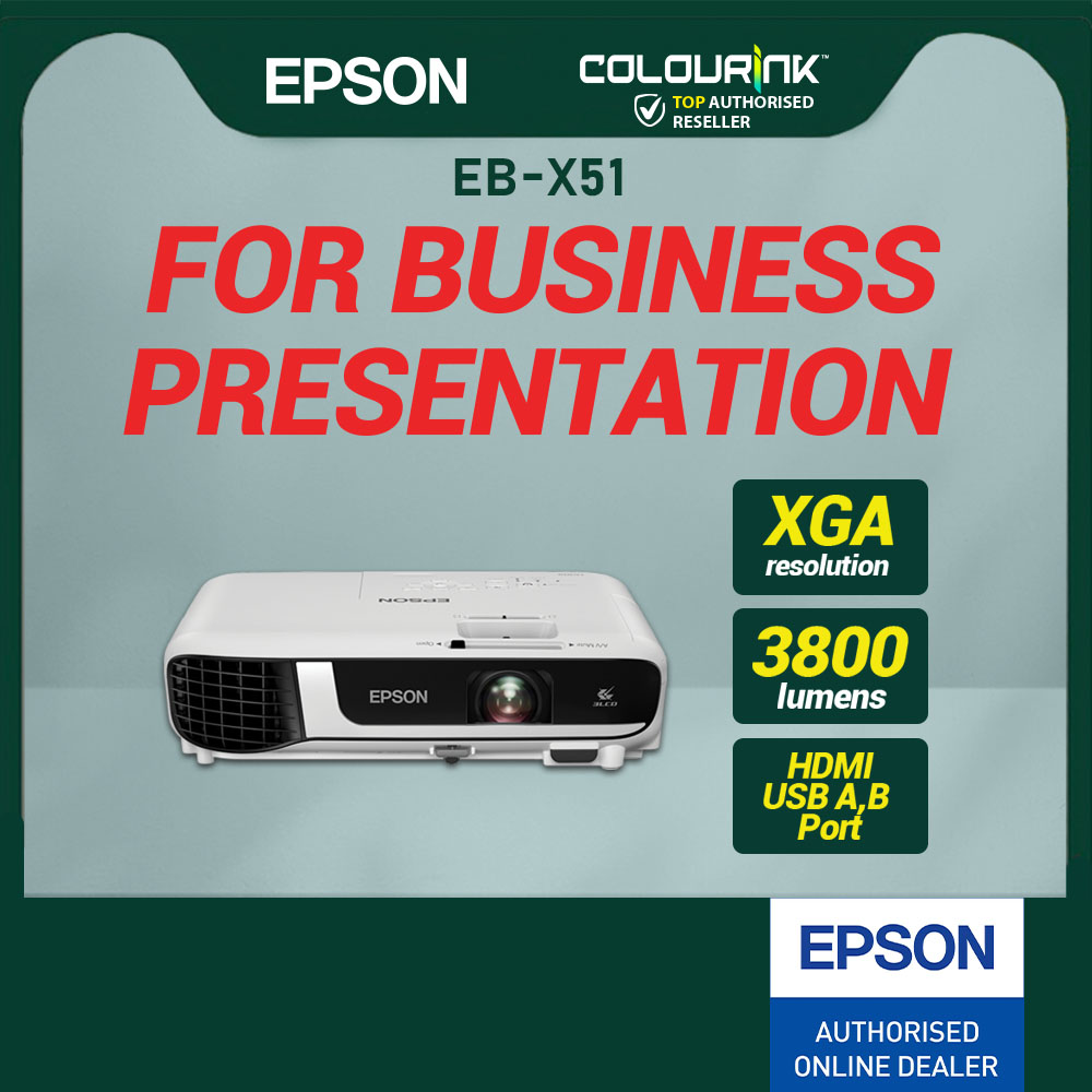 Epson Projector EB-E012 | EB-E24 | EB-X51| EB-X52 | EB-W55 | EB-FH54 XGA WXGA FHD Lumens Brightness Wireless EB-E01 FH52