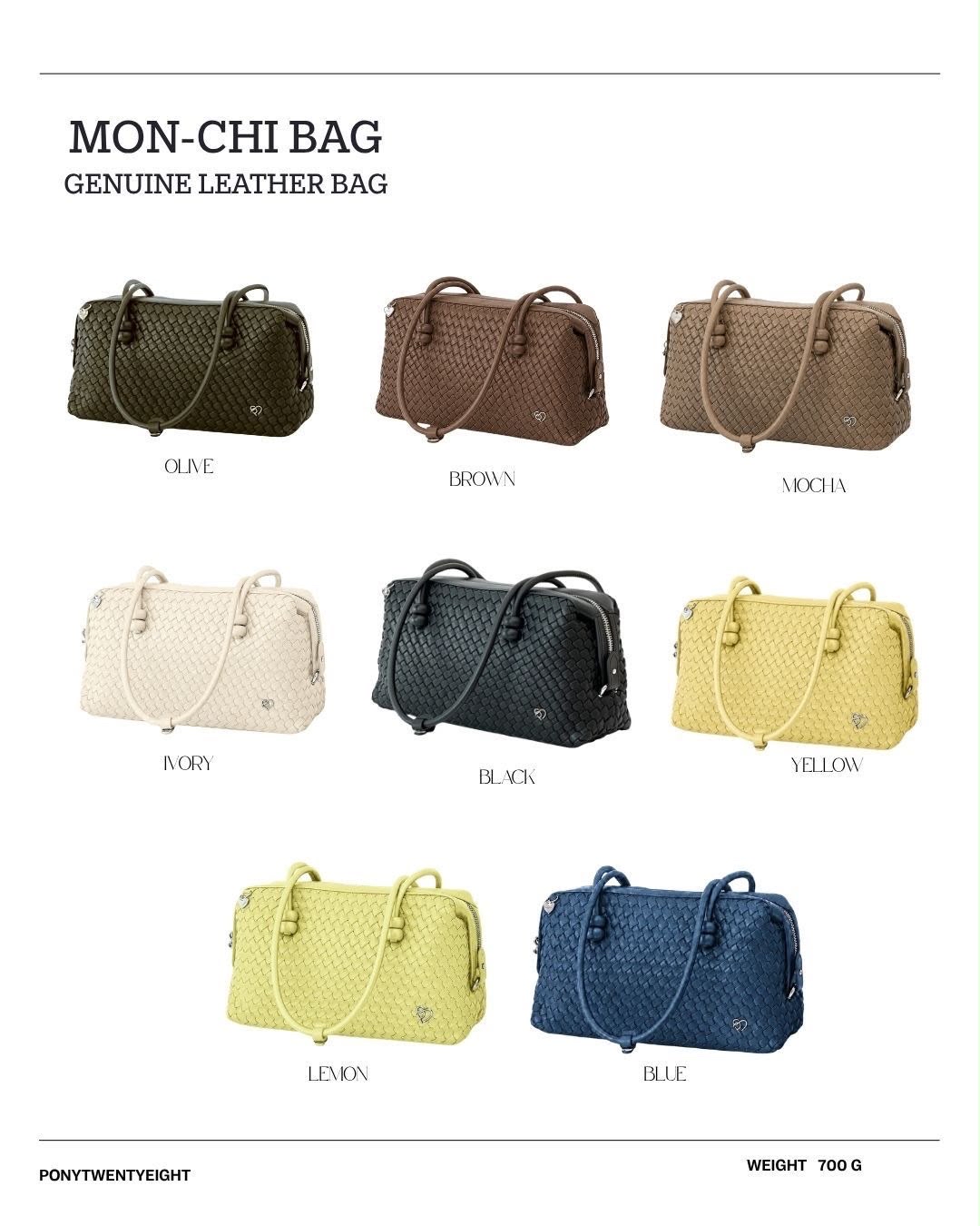 PONY TWENTYEIGHT MON-CHI BAG 的真皮編織包
