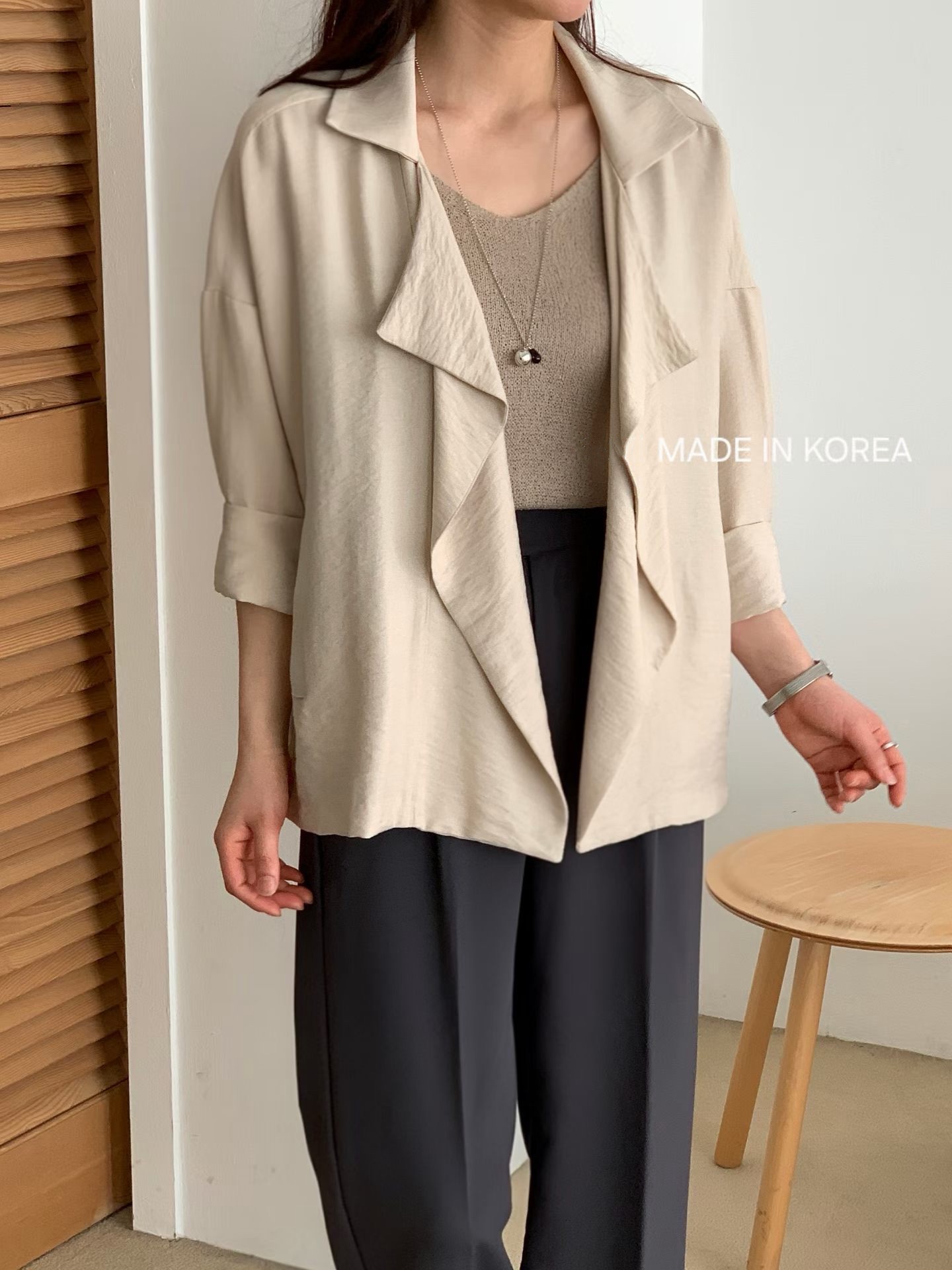 G6183 韓國🇰🇷薄料開胸外套