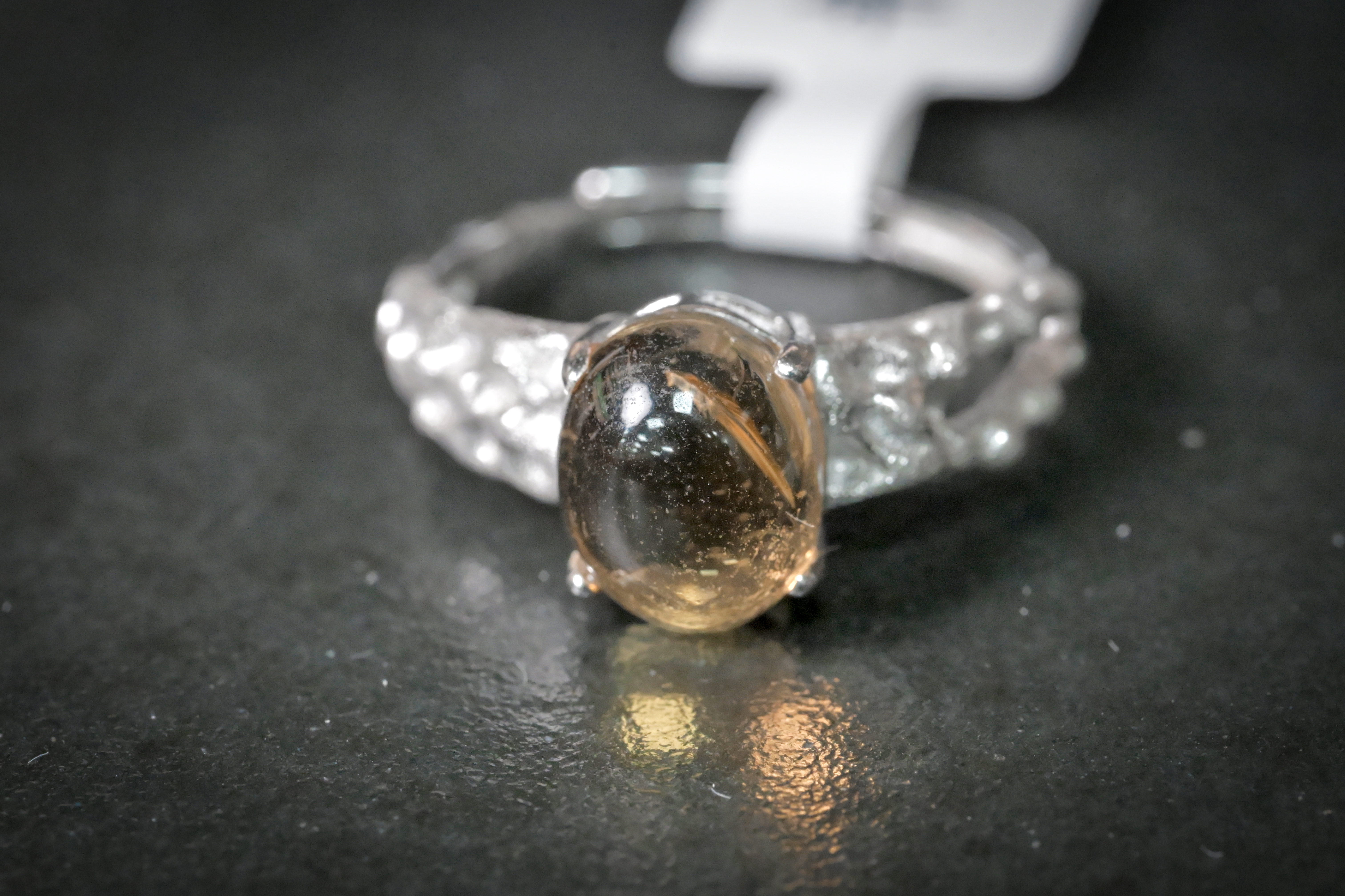 黃水晶純銀戒指 #025｜日信水晶 身心工房｜Yellow Citrine Sterling Silver Ring #025