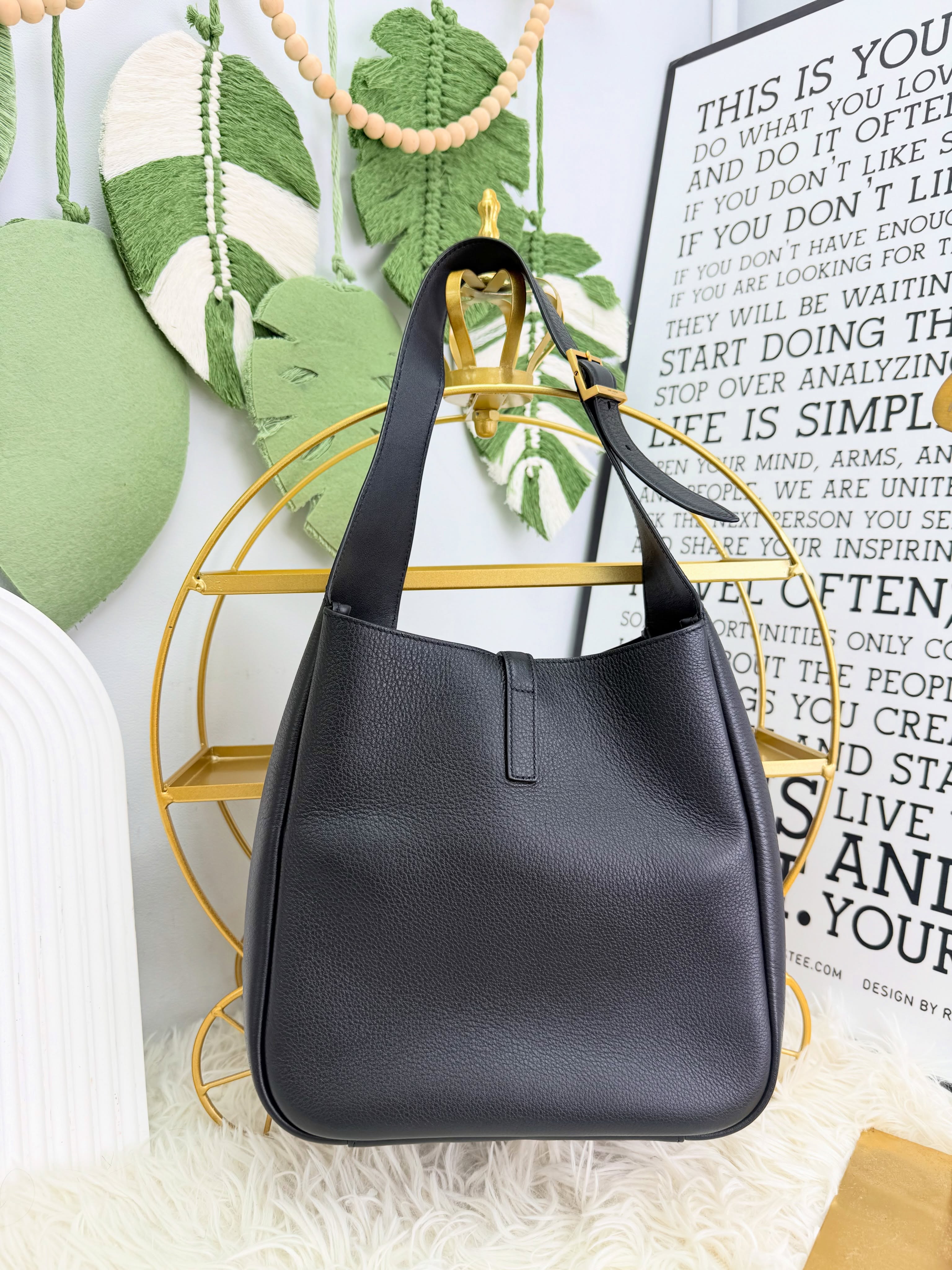 Ysl👜 PRE OWNED 🛍️hobo黑金水桶 🖤