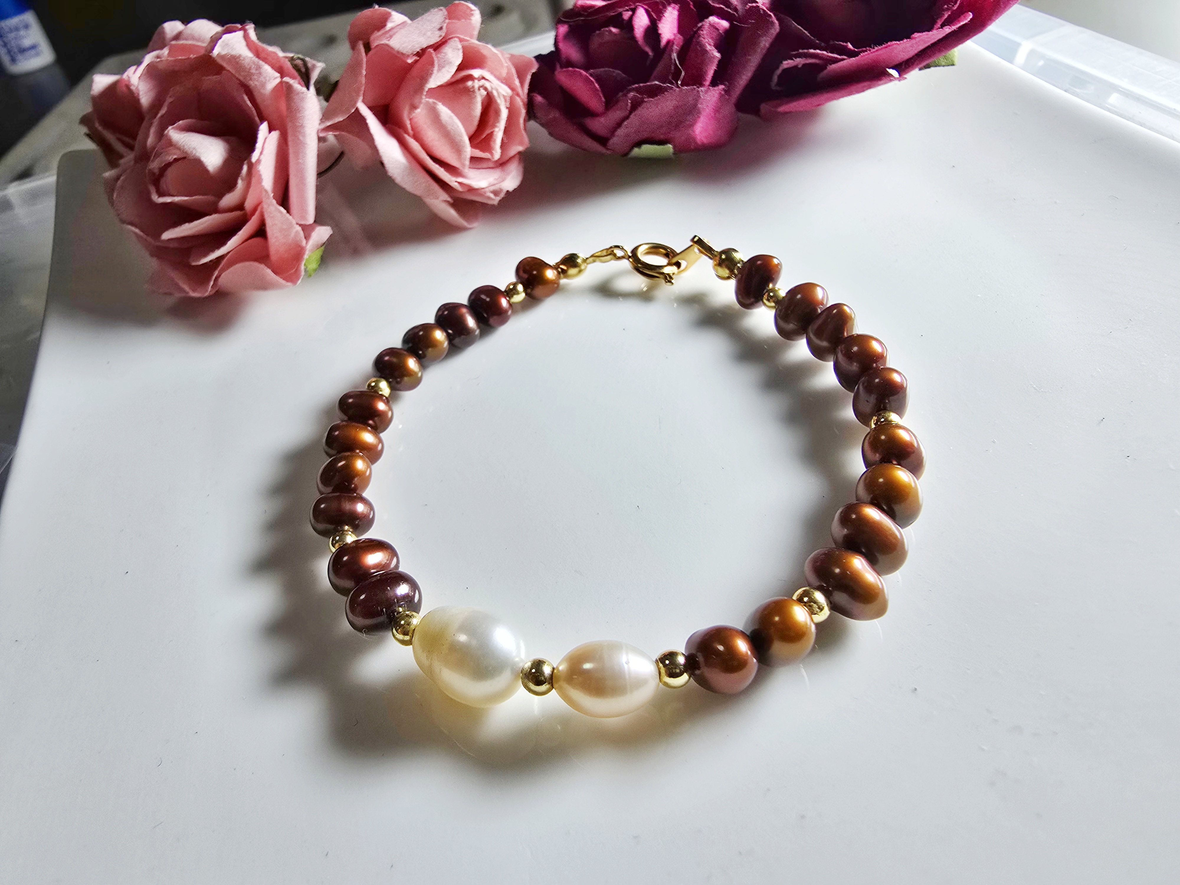 FWP0125-4  天然珍珠復古手鏈