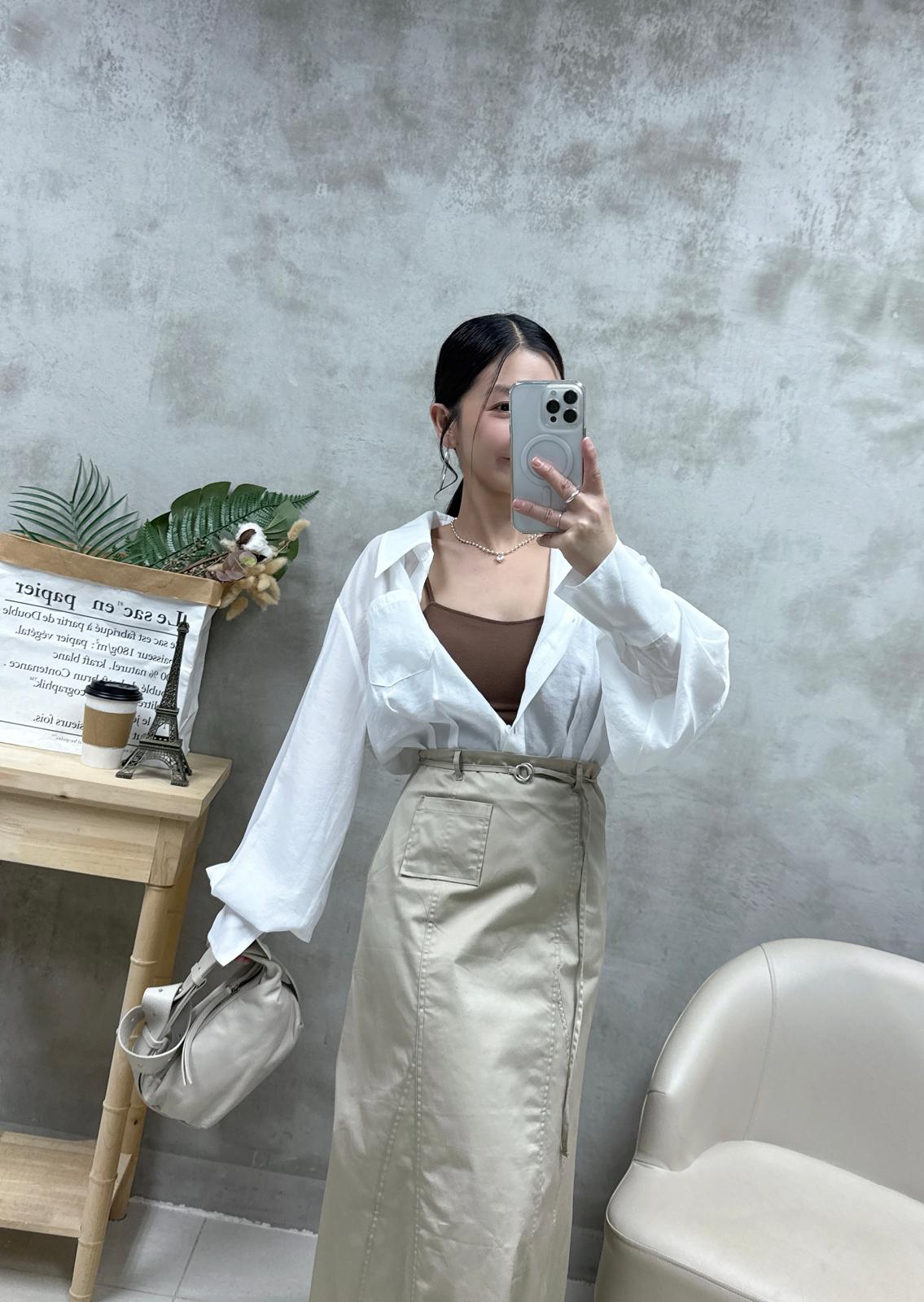 D16 打褶腰恤衫外套